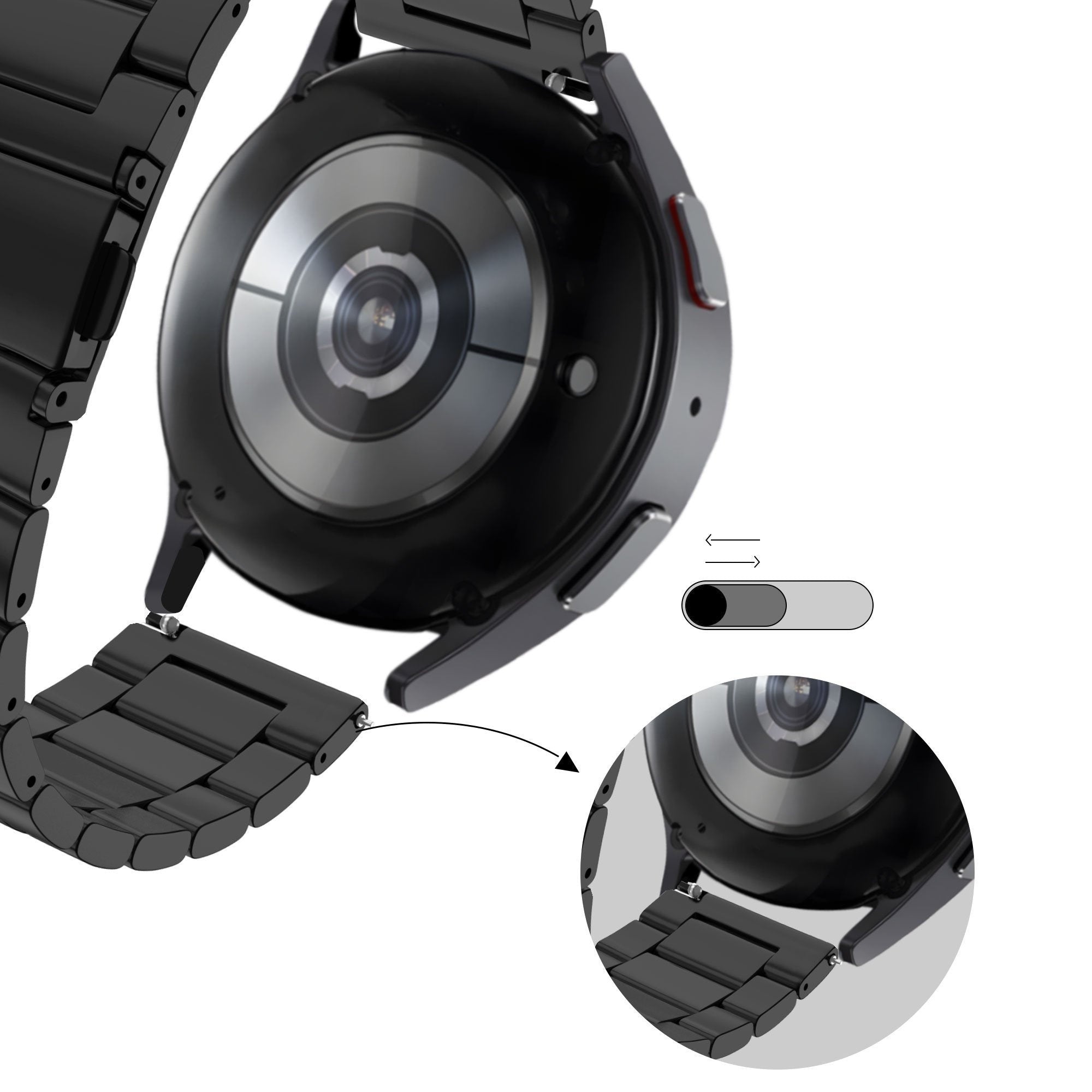 Bandz Bracelet acier 'Classic' Coros Apex 2 (noir)