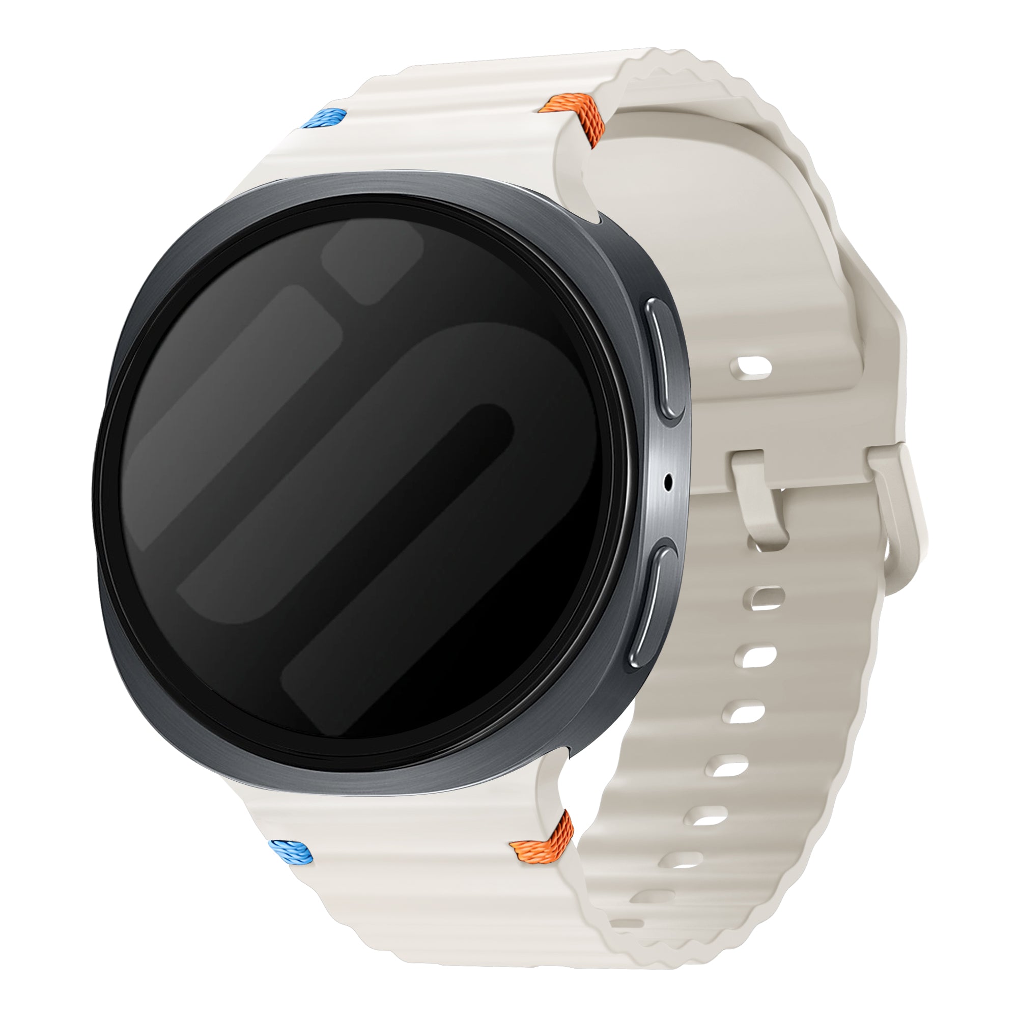Samsung Galaxy Watch 8 - 44mm Wave Silicone Strap (Starlight)