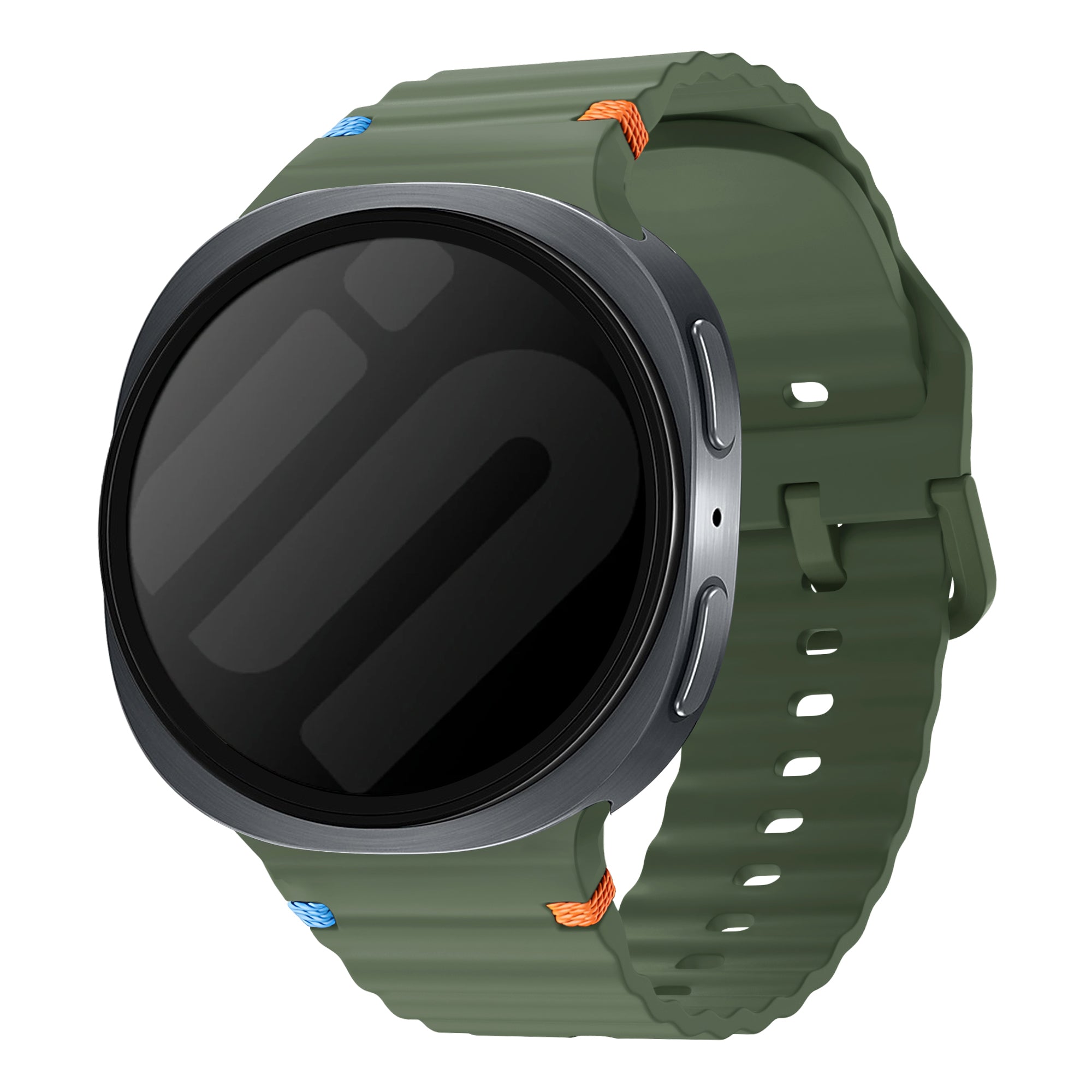 Bracelet silicone ondulé Samsung Galaxy Watch 9 - 44mm (vert militaire)