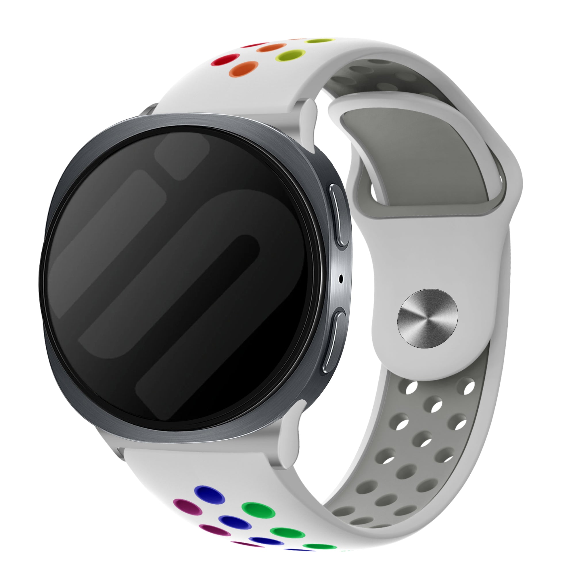 Bracelet sport Samsung Galaxy Watch 9 - 44mm (blanc/multicolore)