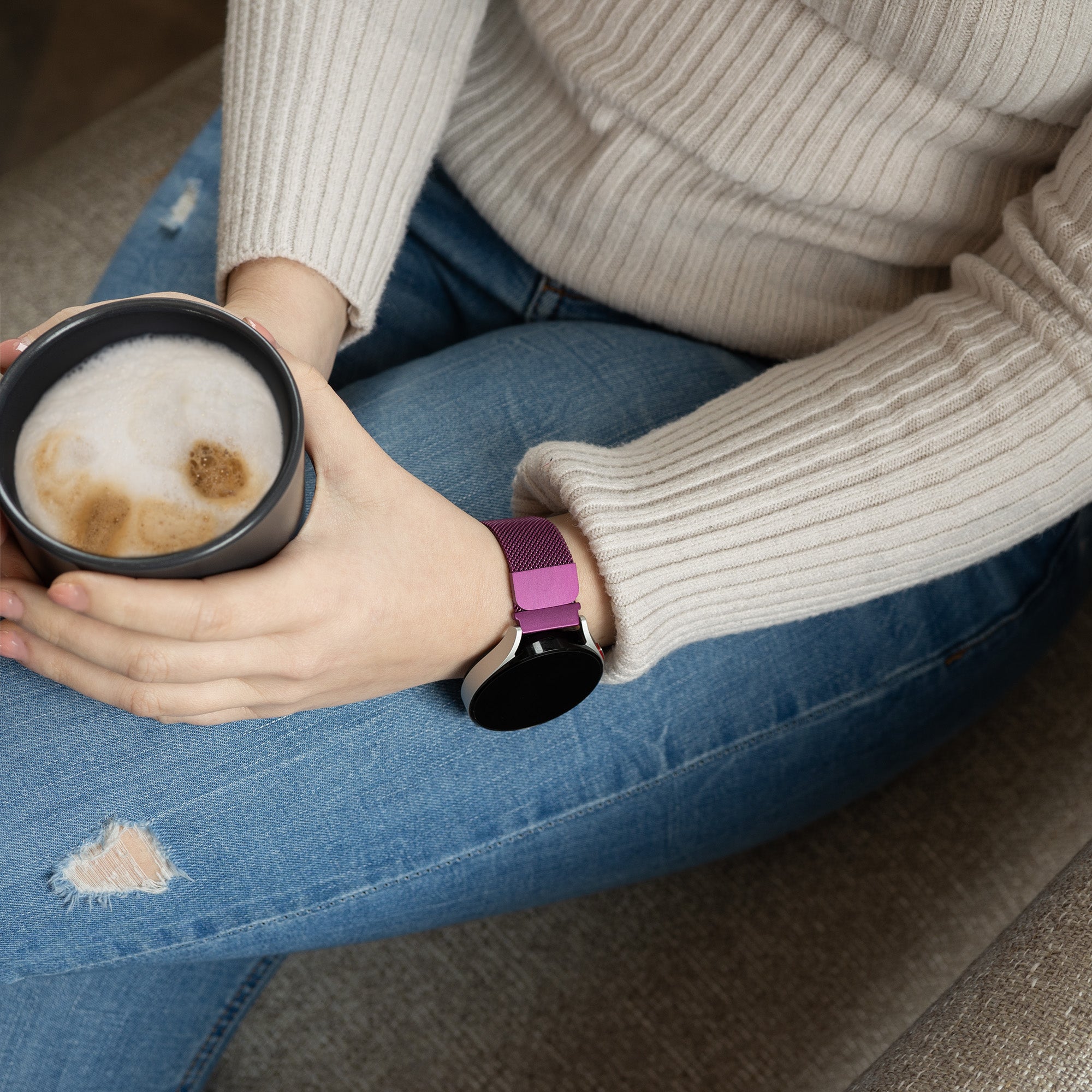 Samsung Galaxy Watch 4 Classic 42mm Milanese Strap (Purple)