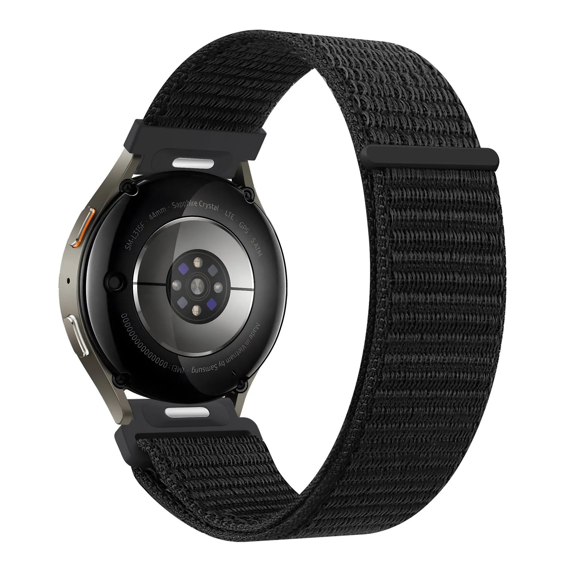 Bandz Bracelet nylon 'Easy Fit' Pebble Round 2 - 20mm (noir)