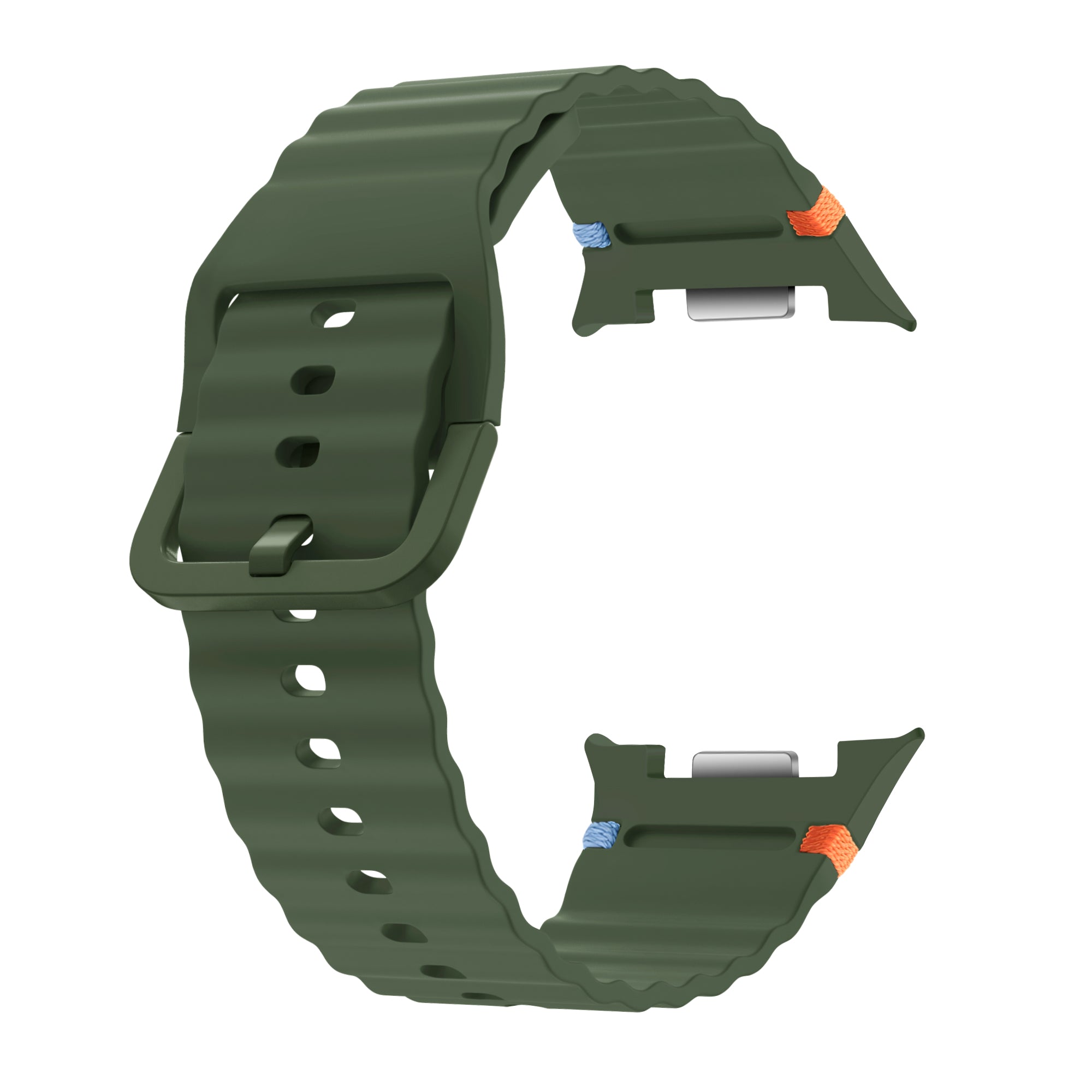 Bracelet silicone Wave Samsung Galaxy Watch 8 - 44mm (vert militaire)