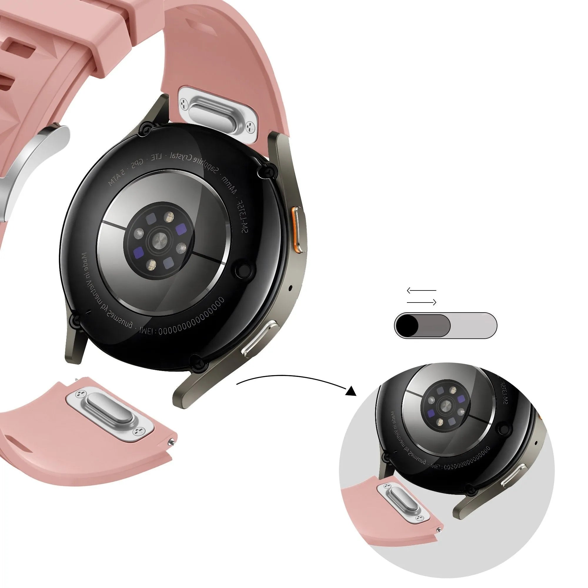 Bandz Bracelet silicone 'Easy Fit' OnePlus Watch 3 - 43mm (rose)