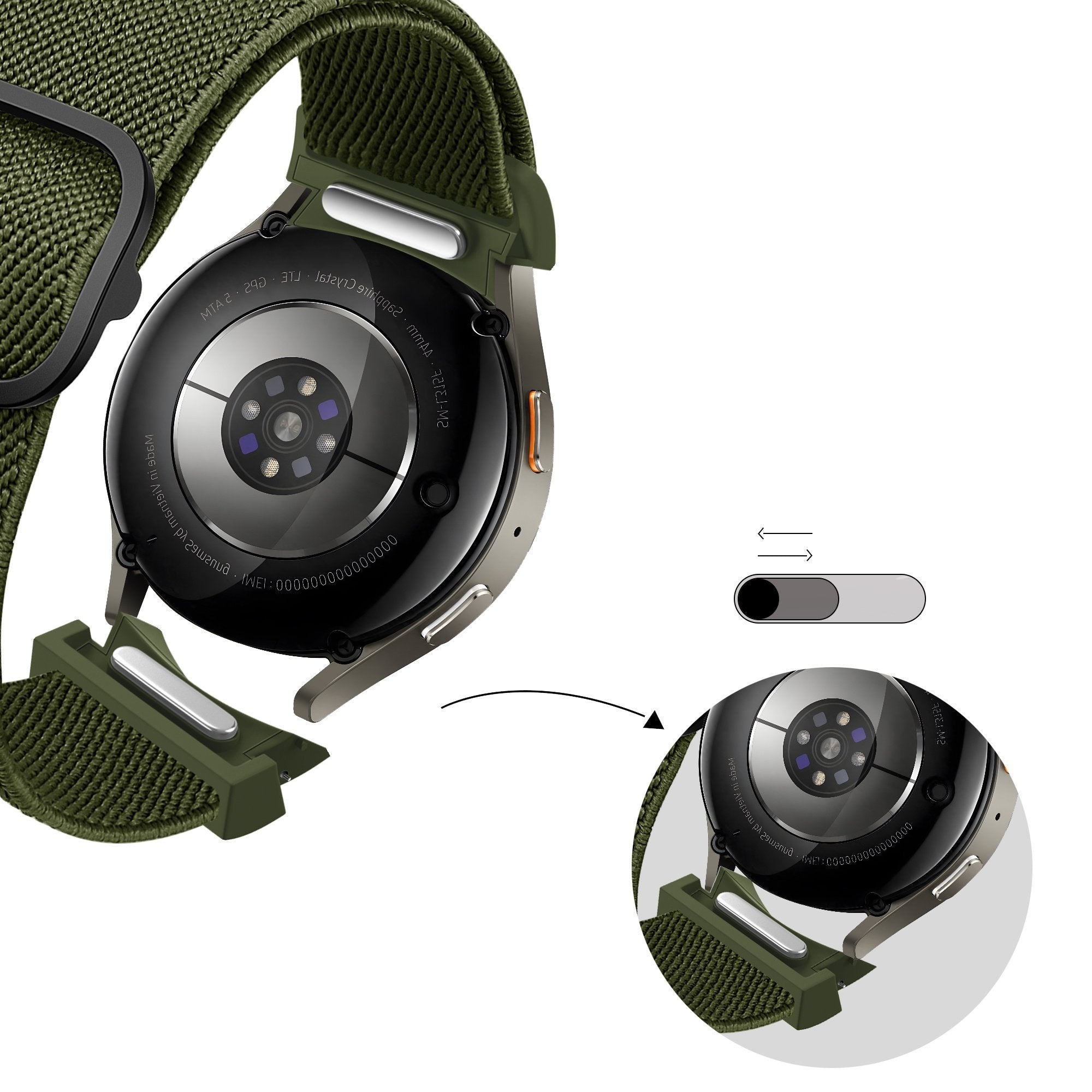 Bandz Bracelet elastique 'Easy Fit' Samsung Galaxy Watch 6 - 44mm (vert)