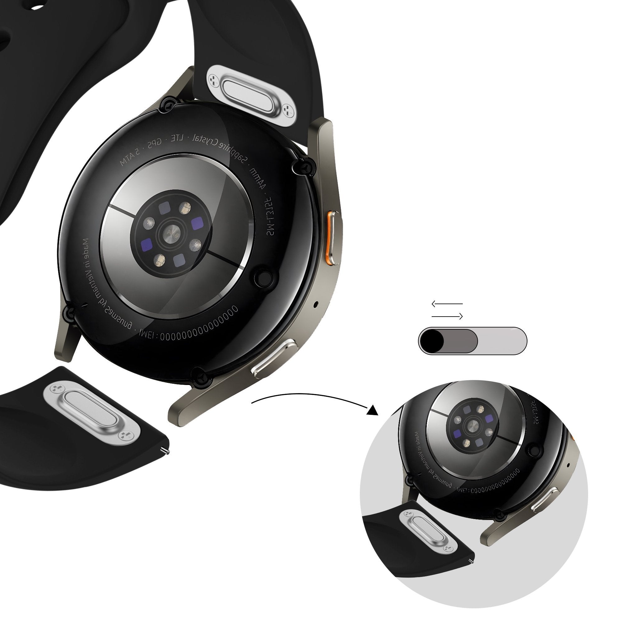 Bandz Bracelet sport 'Easy Fit' Huawei Watch GT 7 - 41mm (noir)