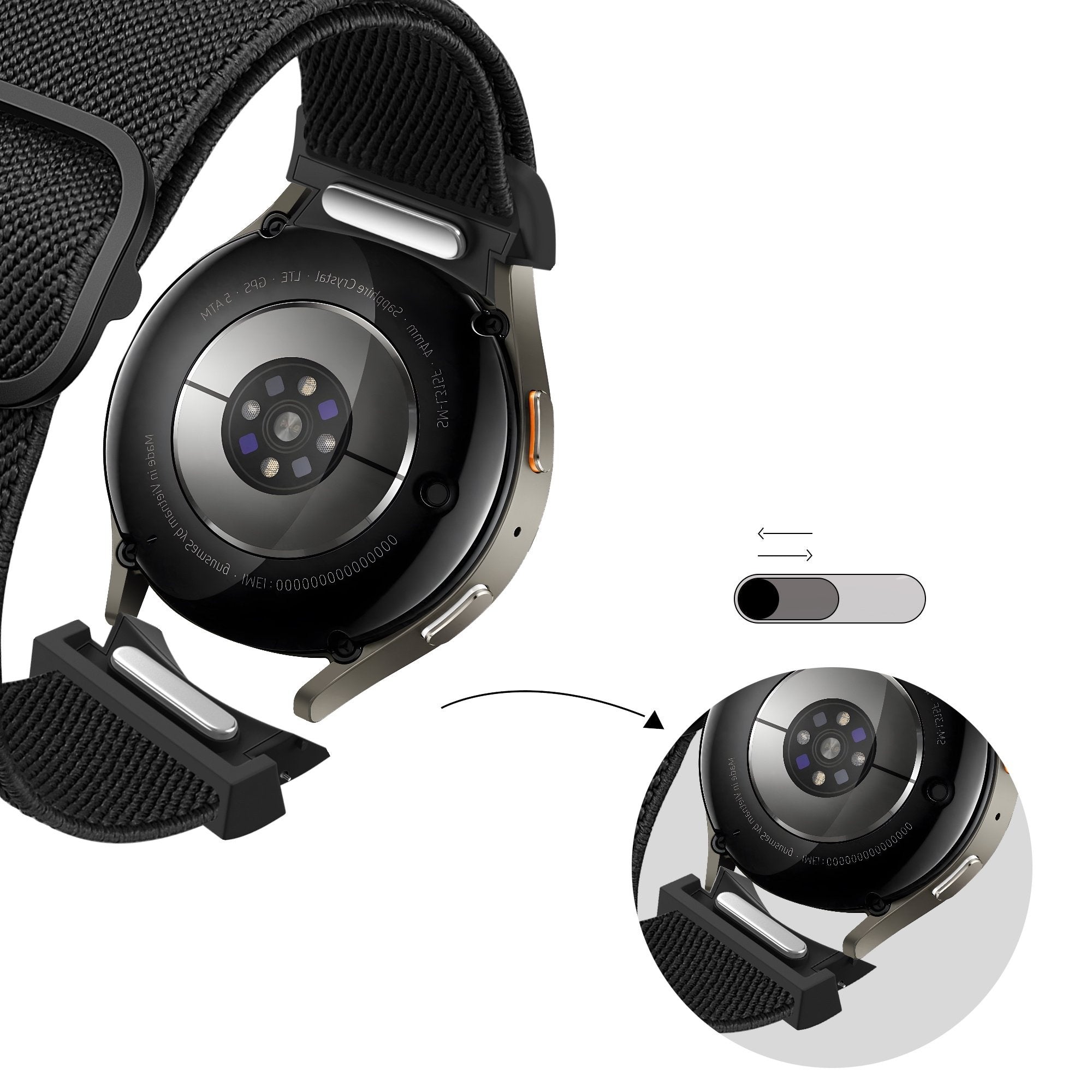 Bandz Samsung Galaxy Watch 5 Pro Elastic Strap 'Easy Fit' (Black)