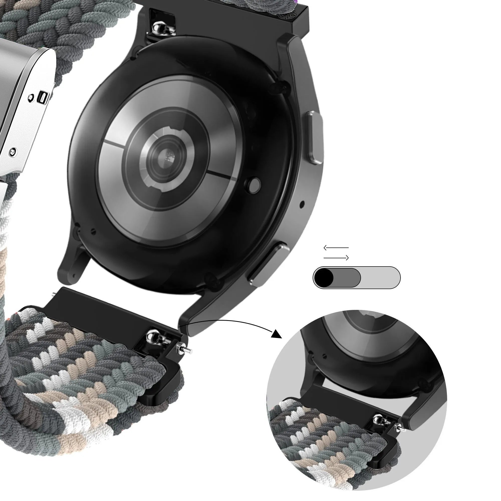 Bandz Bracelet nylon tissé Levowatch Edgy (noir mandala)