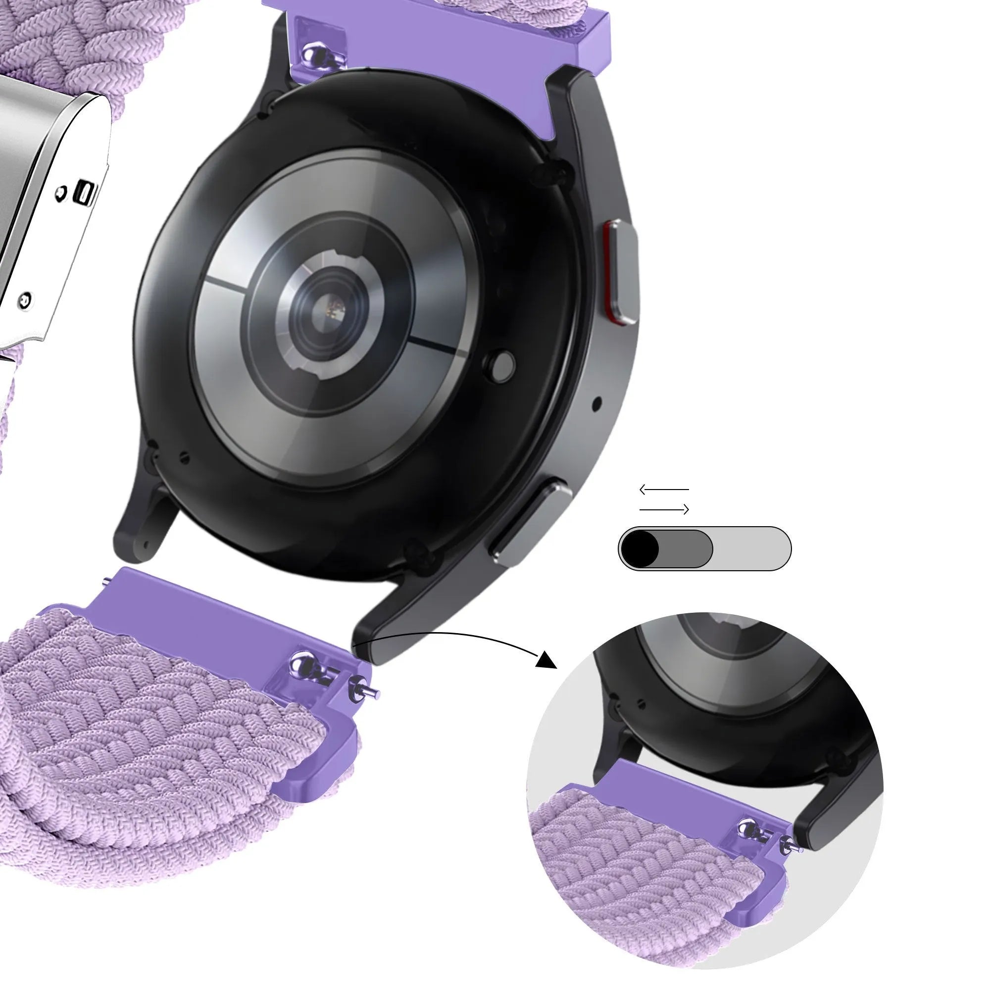 Bandz Levowatch Edgy Woven Nylon Strap (Light Purple)