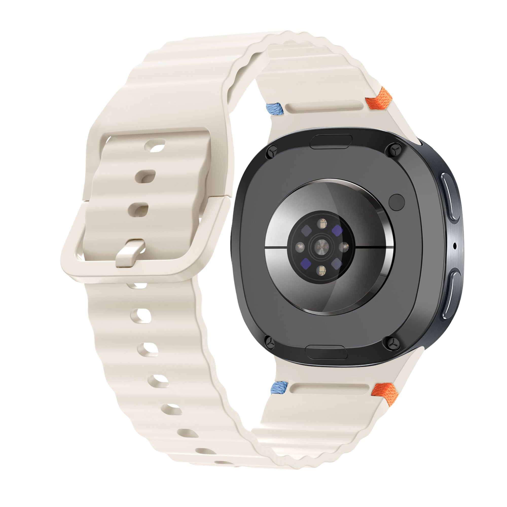 Samsung Galaxy Watch 8 - 44mm Wave Silicone Strap (Starlight)