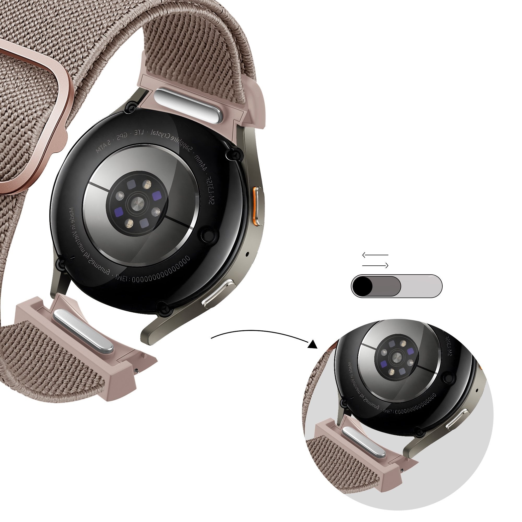 Bandz Bracelet elastique 'Easy Fit' Samsung Galaxy Watch 6 - 44mm (beige)