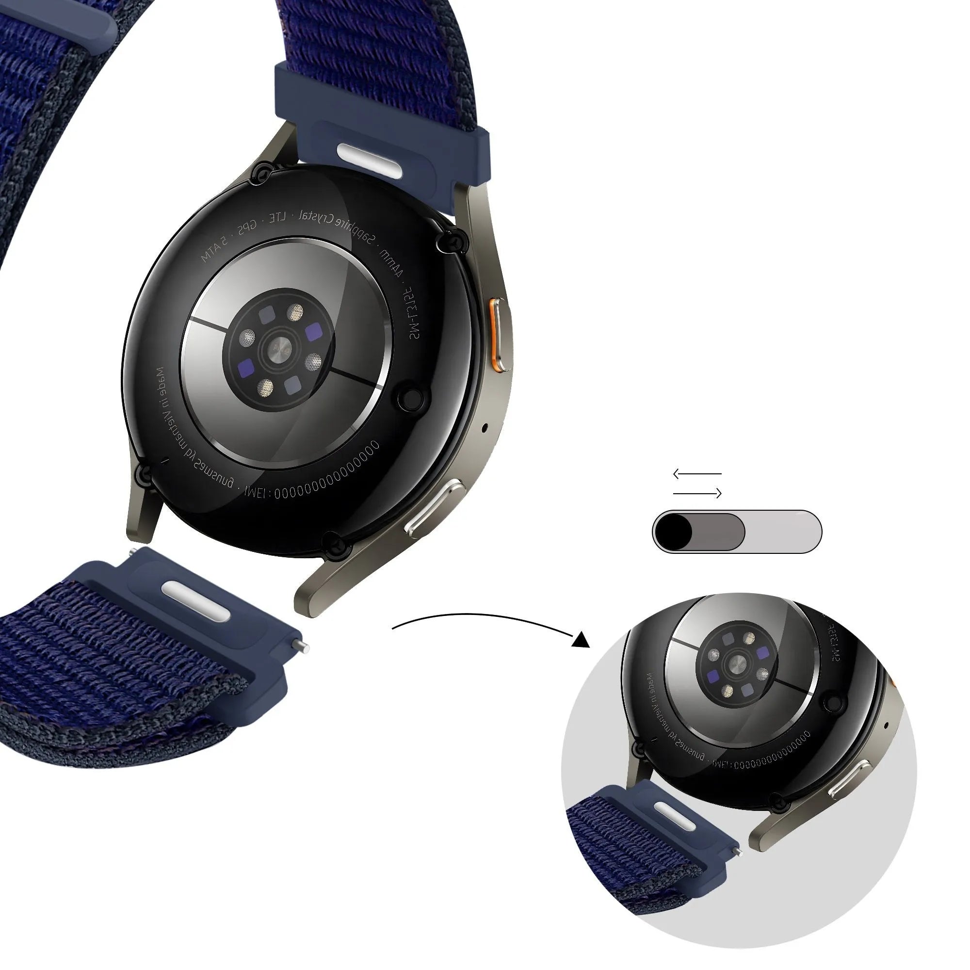 Bandz Amazfit Bip 3 Nylon Strap 'Easy Fit' (Blue)
