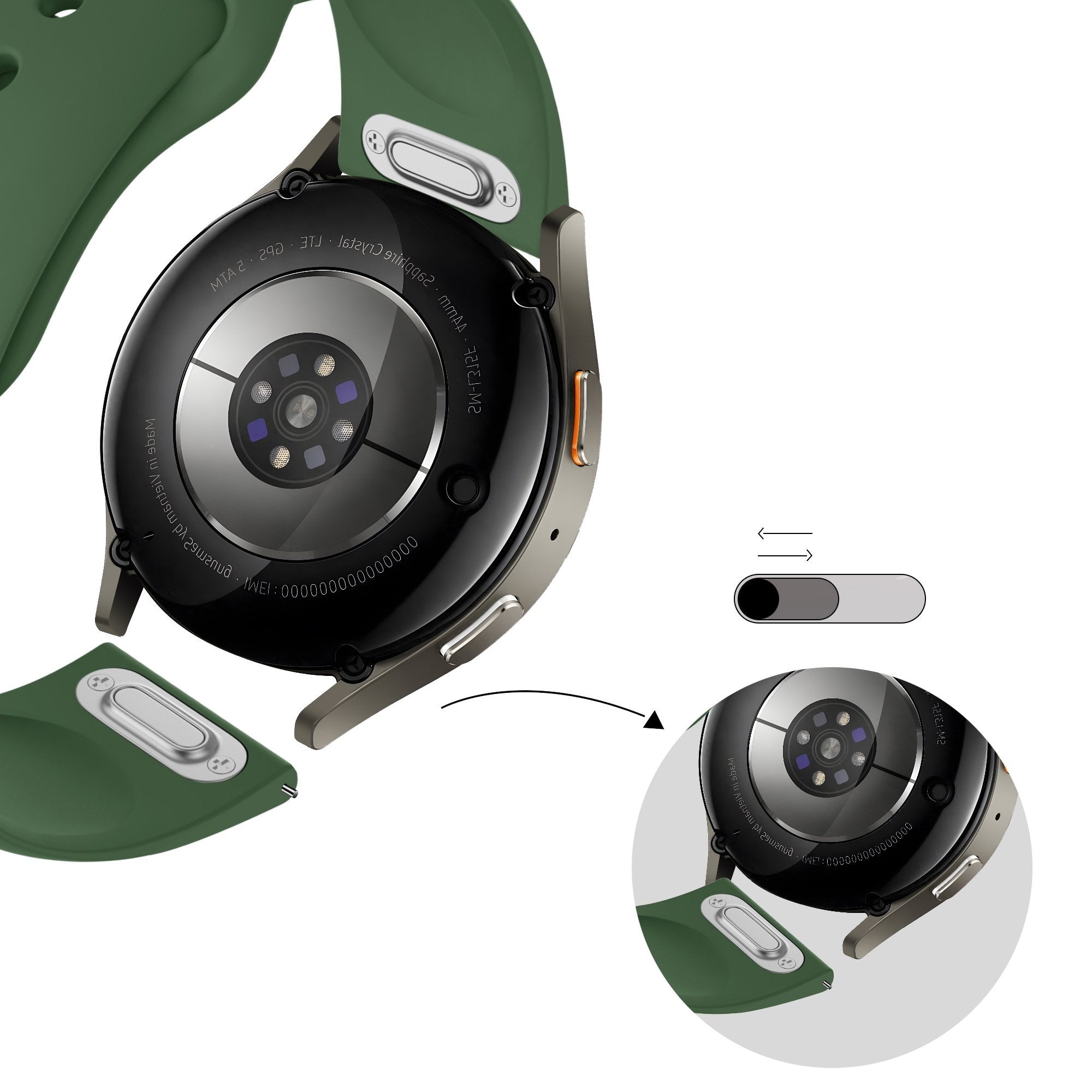 Bandz Bracelet sport 'Easy Fit' Huawei Watch GT 7 - 46mm (vert)