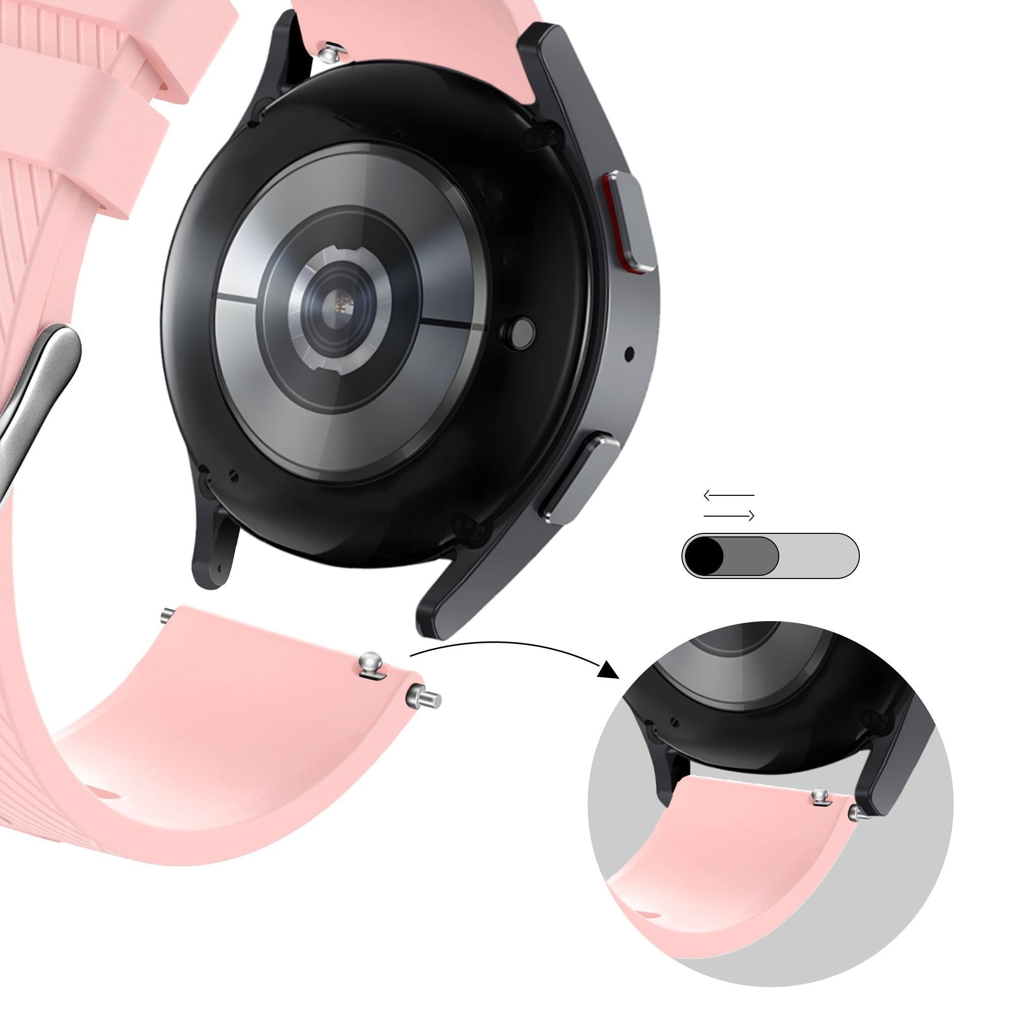 Bandz Bracelet silicone 'Deluxe' Huawei Watch GT 7 - 46mm (rose)