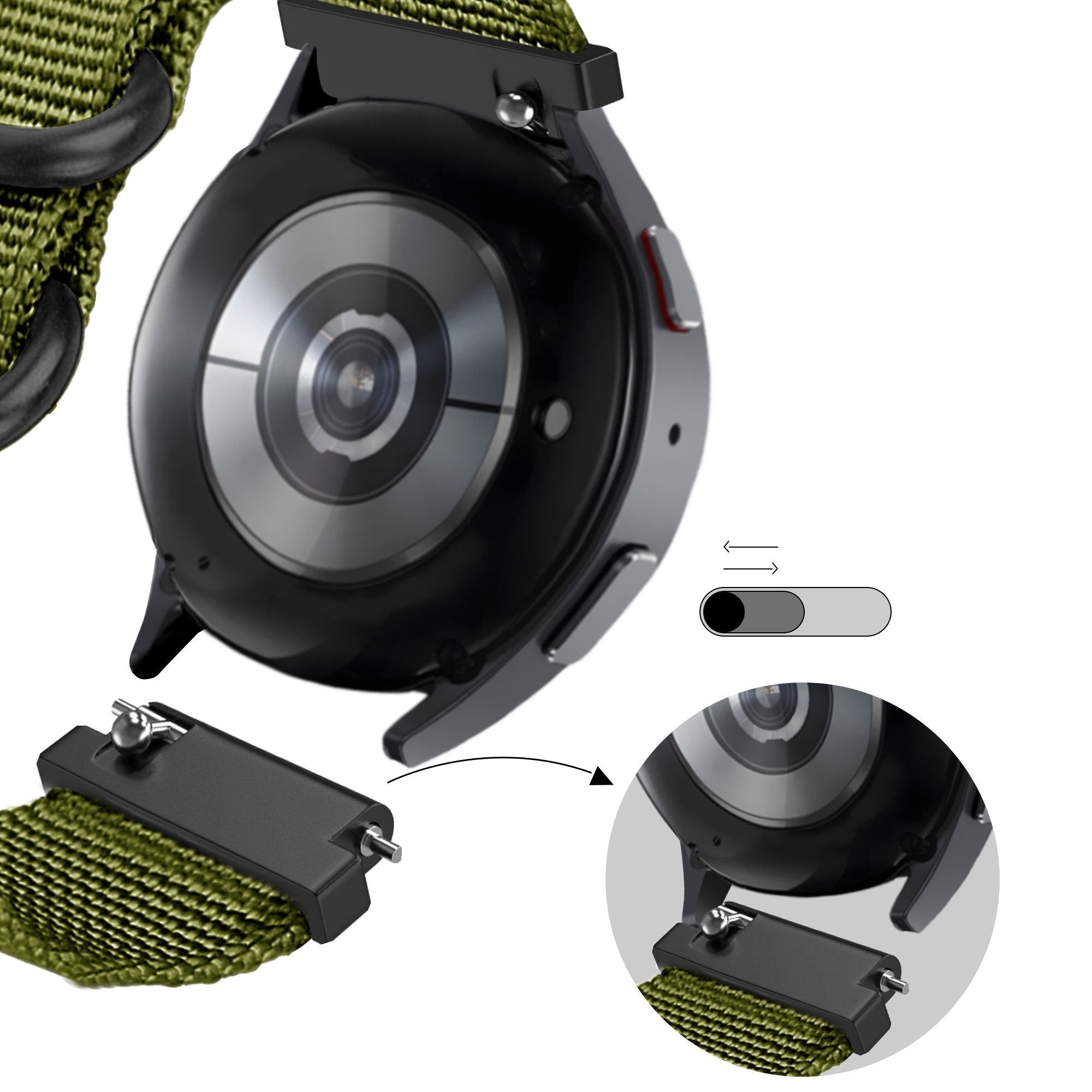Bandz Bracelet nylon avec boucle Huawei Watch GT 5 Pro 46mm (verte)