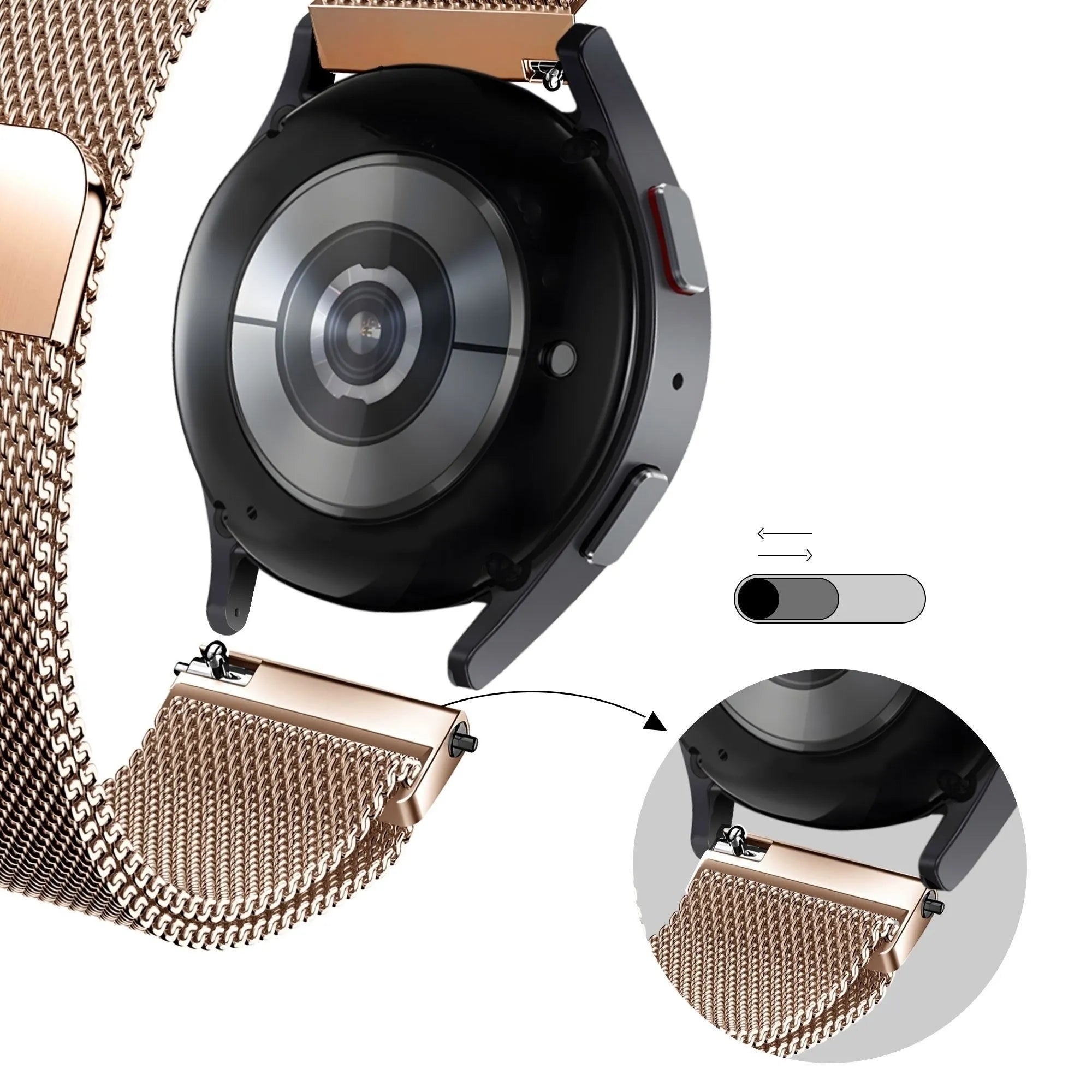 Bandz Levowatch Edgy Milanese Loop Strap (Rose Gold)