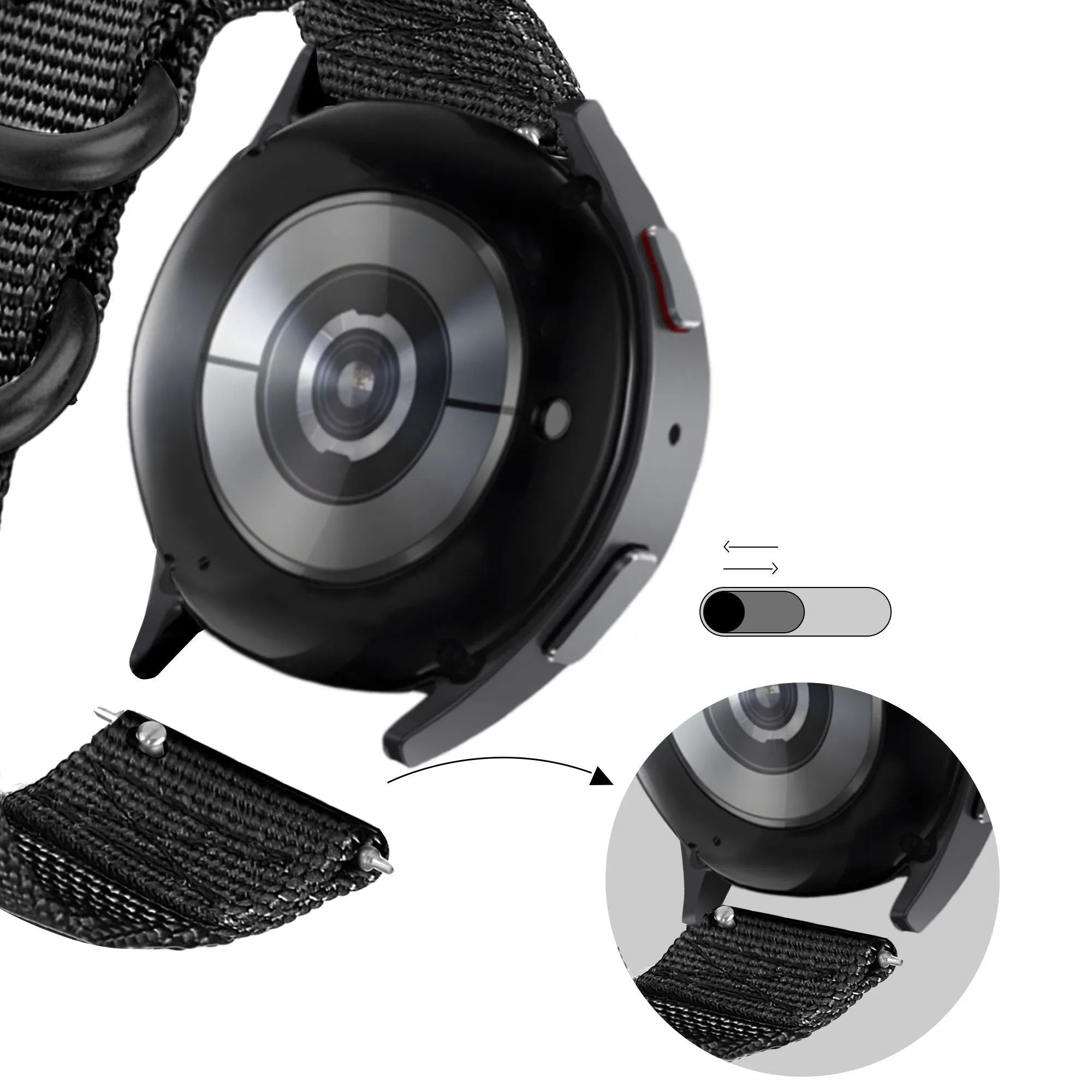 BALR Bracelet nylon avec boucle Fossil Gen 5 (noir)