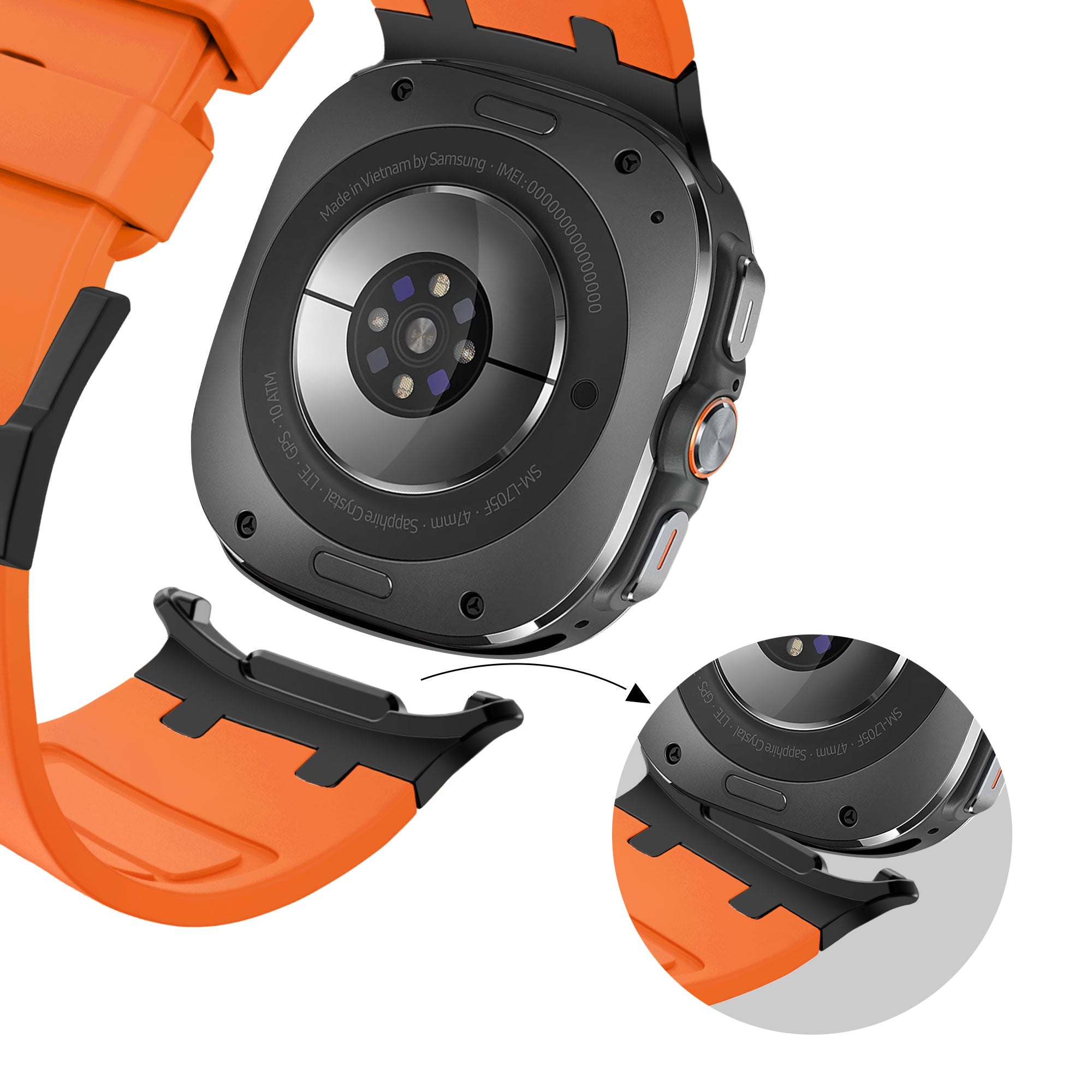 Bandz Bracelet silicone 'Luxe Liquid' Samsung Galaxy Watch Ultra 2 (noir avec noir)