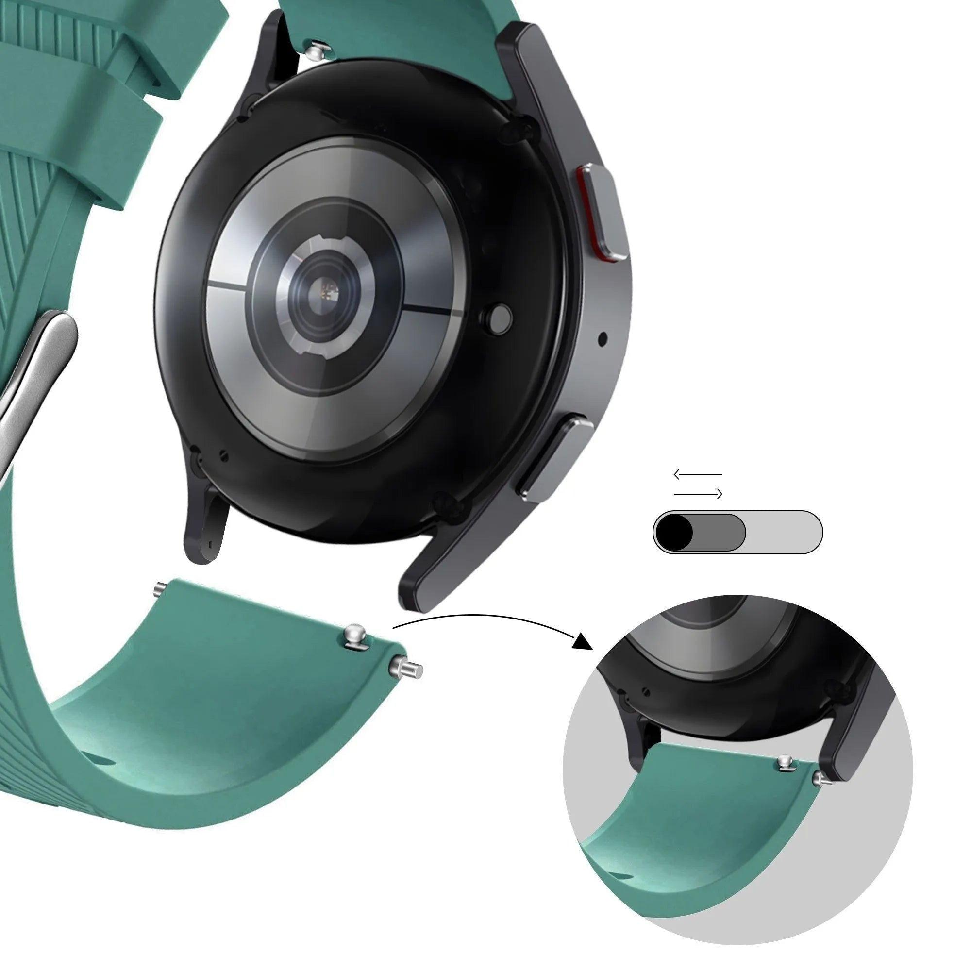 Bandz Levowatch Edgy Silicone Strap 'Deluxe' (Viridian)