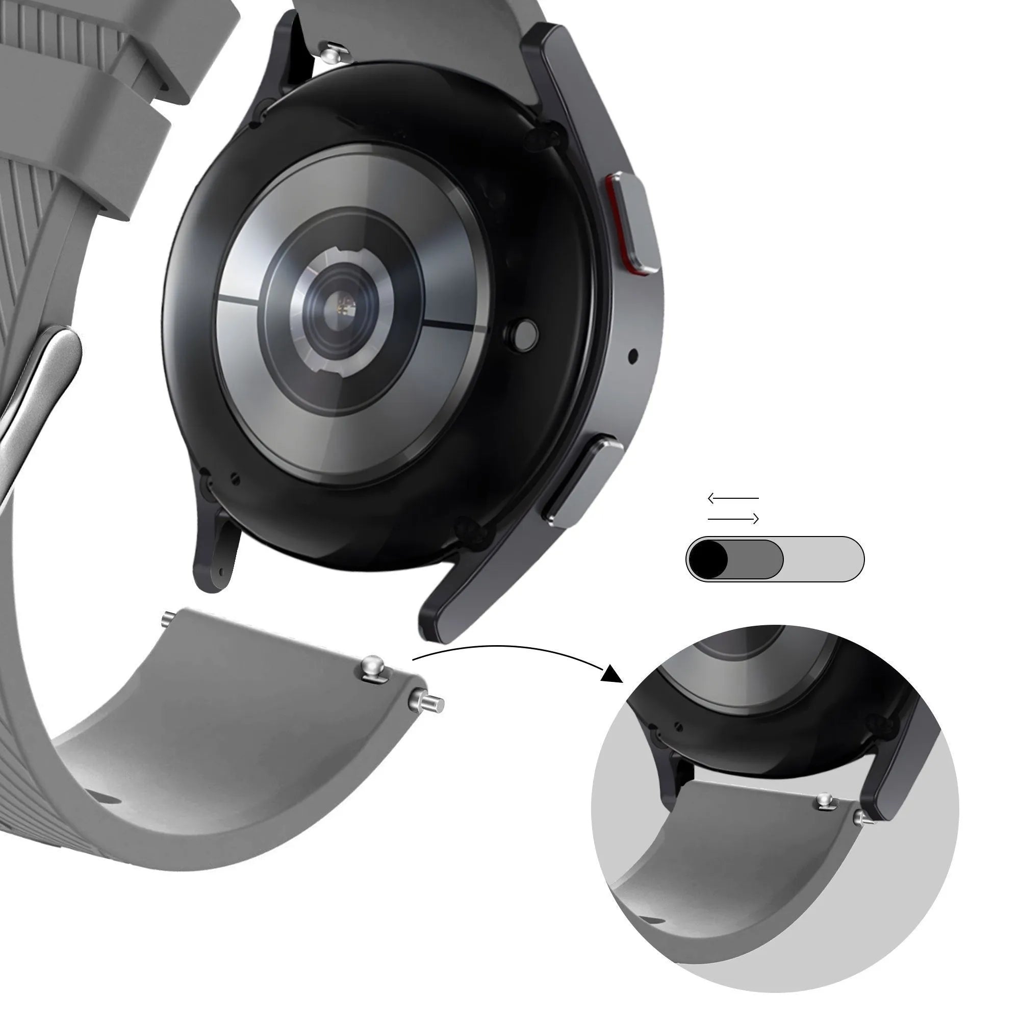 Bandz Bracelet silicone 'Deluxe' Levowatch Eve (gris)