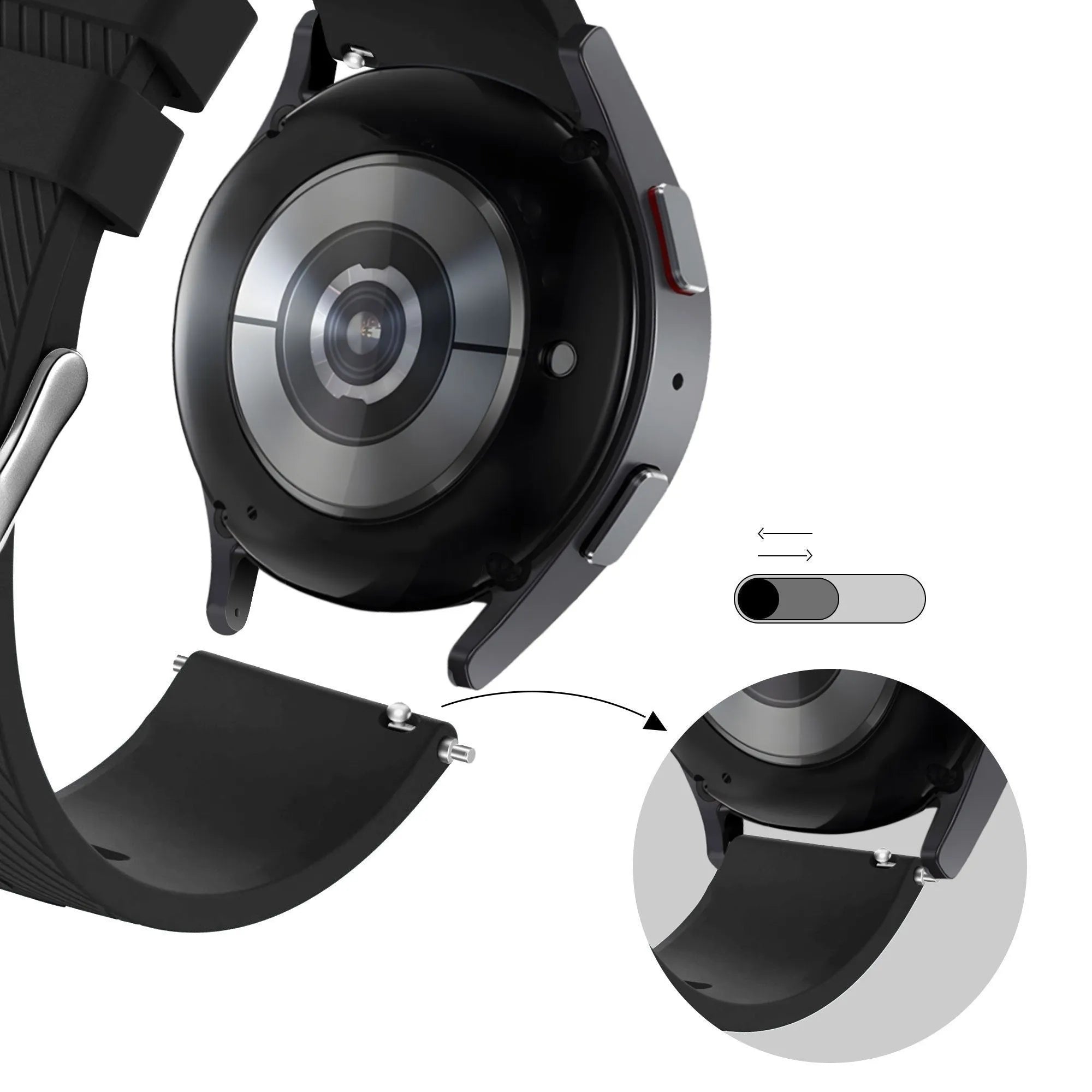 Bandz Bracelet silicone 'Deluxe' Levowatch Edgy (noir)