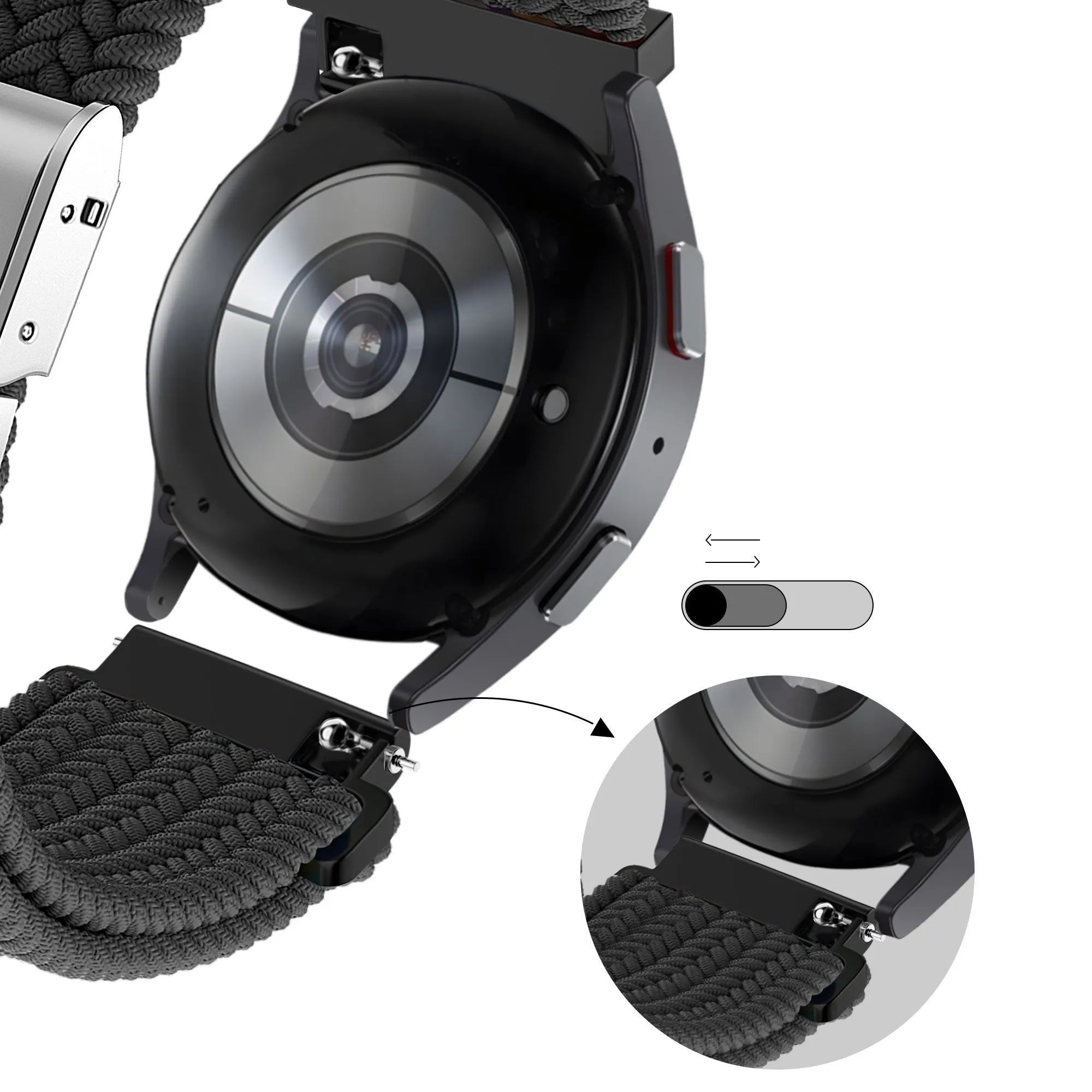 Bandz Levowatch Edgy Woven Nylon Strap (Black)