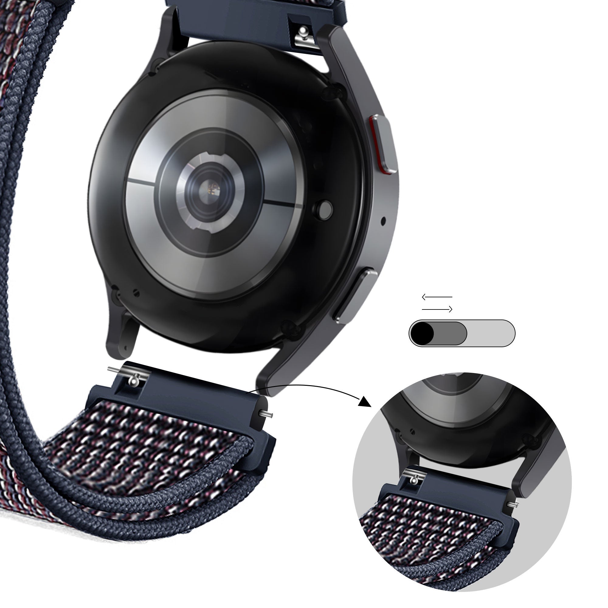 Bandz Bracelet nylon Loop Huawei Watch GT 6 - 46mm (indigo bleu)