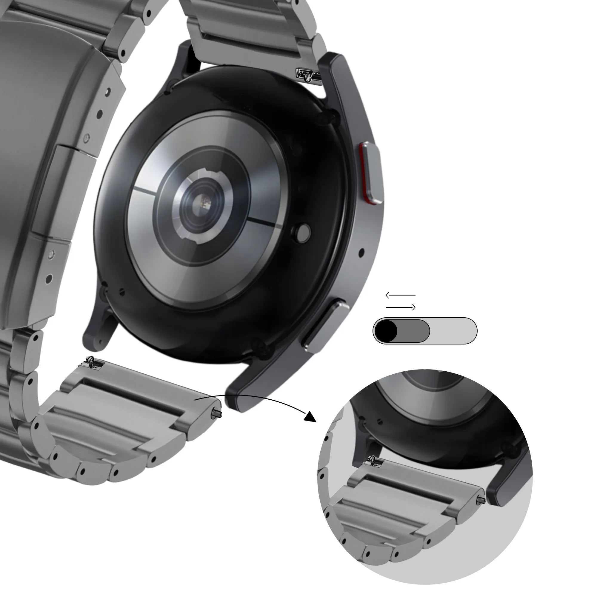 Bandz Bracelet titane 'Classic' Honor Watch GS 3 (graphite)