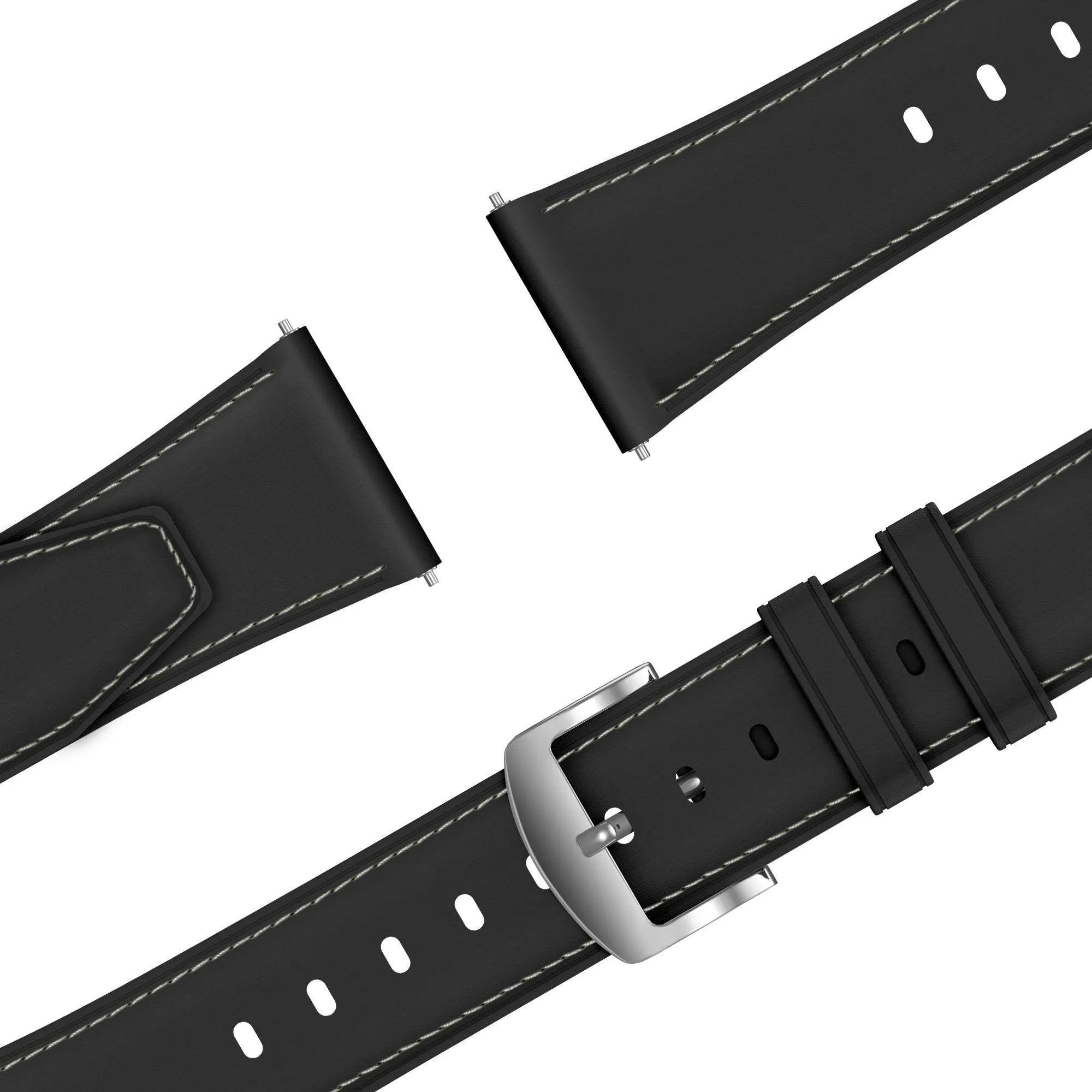 Bandz Bracelet cuir 'Easy Fit' Honor Watch 6 (noir)
