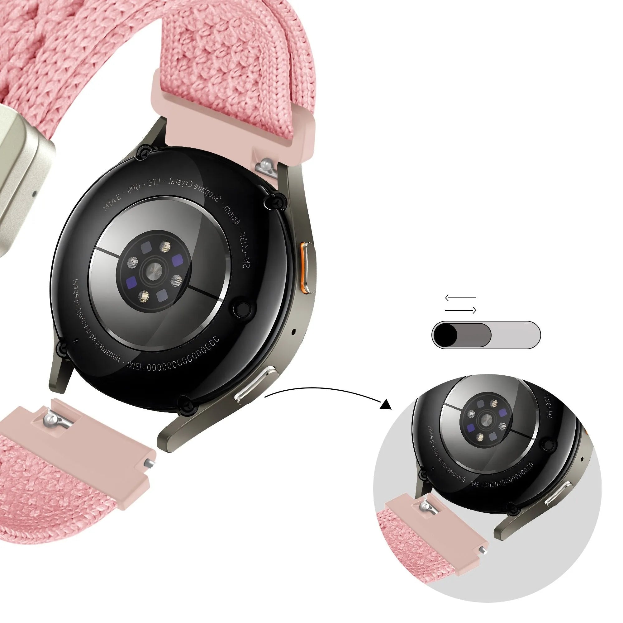 Bandz Bracelet nylon vintage Levowatch Eve (rose)