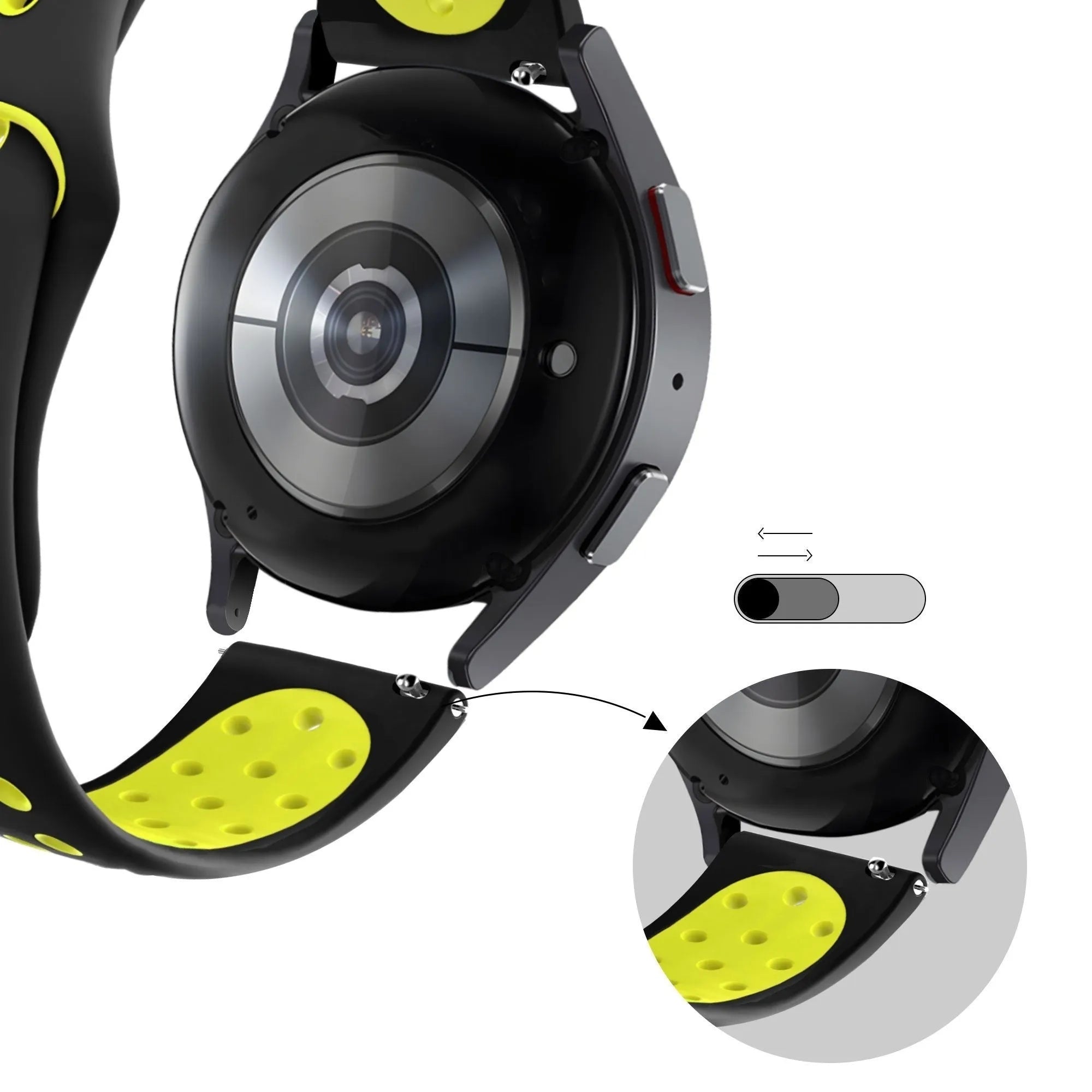 Bandz Bracelet sport 'Deluxe' Levowatch Eve (noir/jaune)