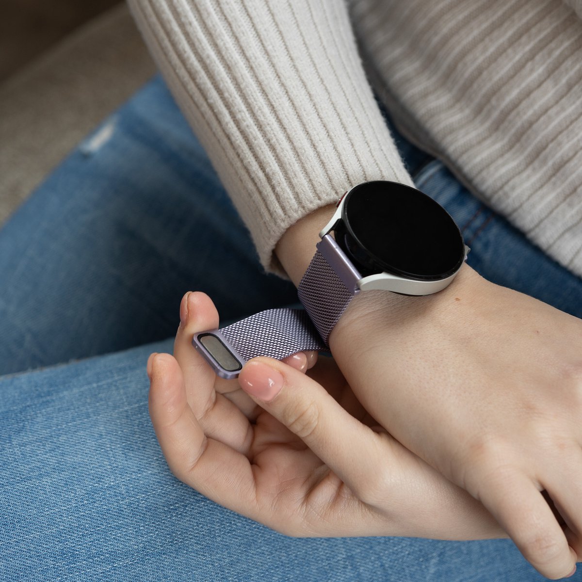 Bracelet Milanais Samsung Galaxy Watch 5 - 44mm (violet clair)