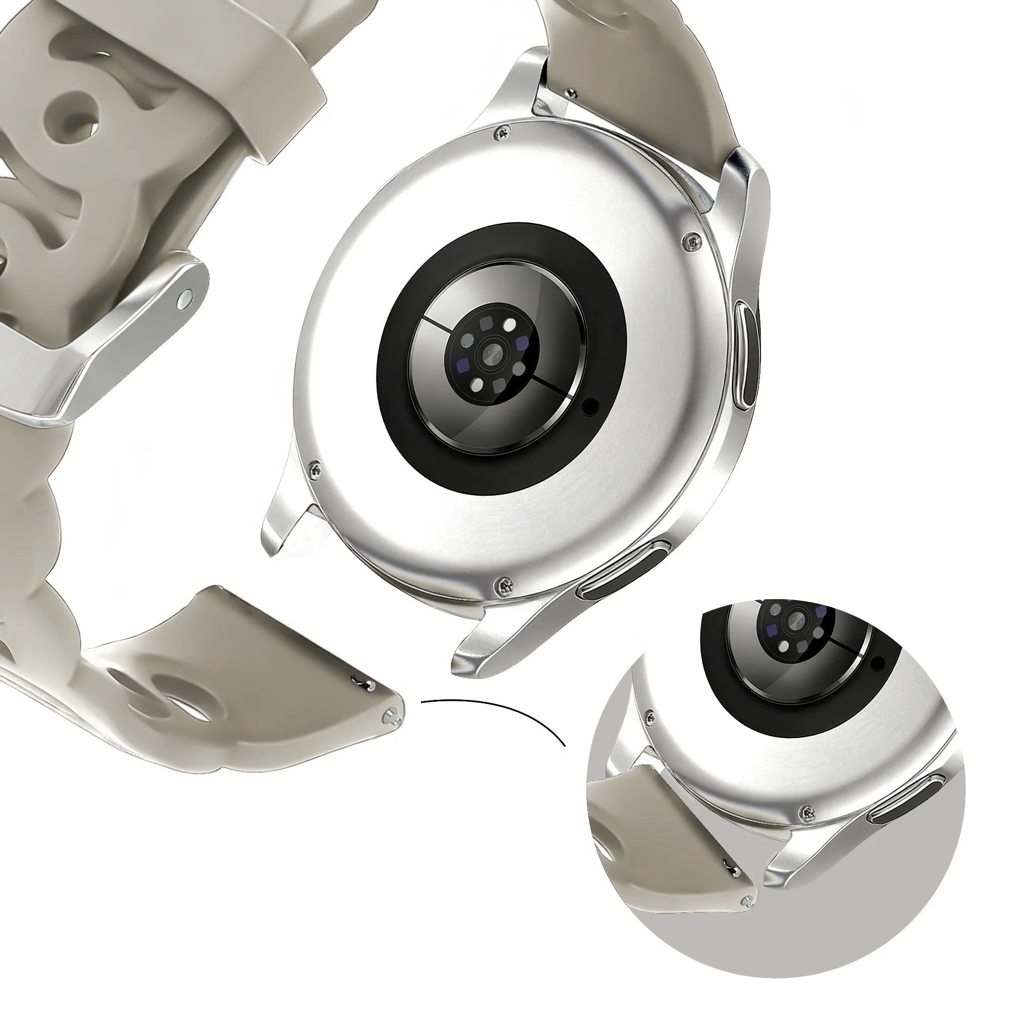 Bandz Bracelet silicone 'Chains' Levowatch Edgy (gris clair)