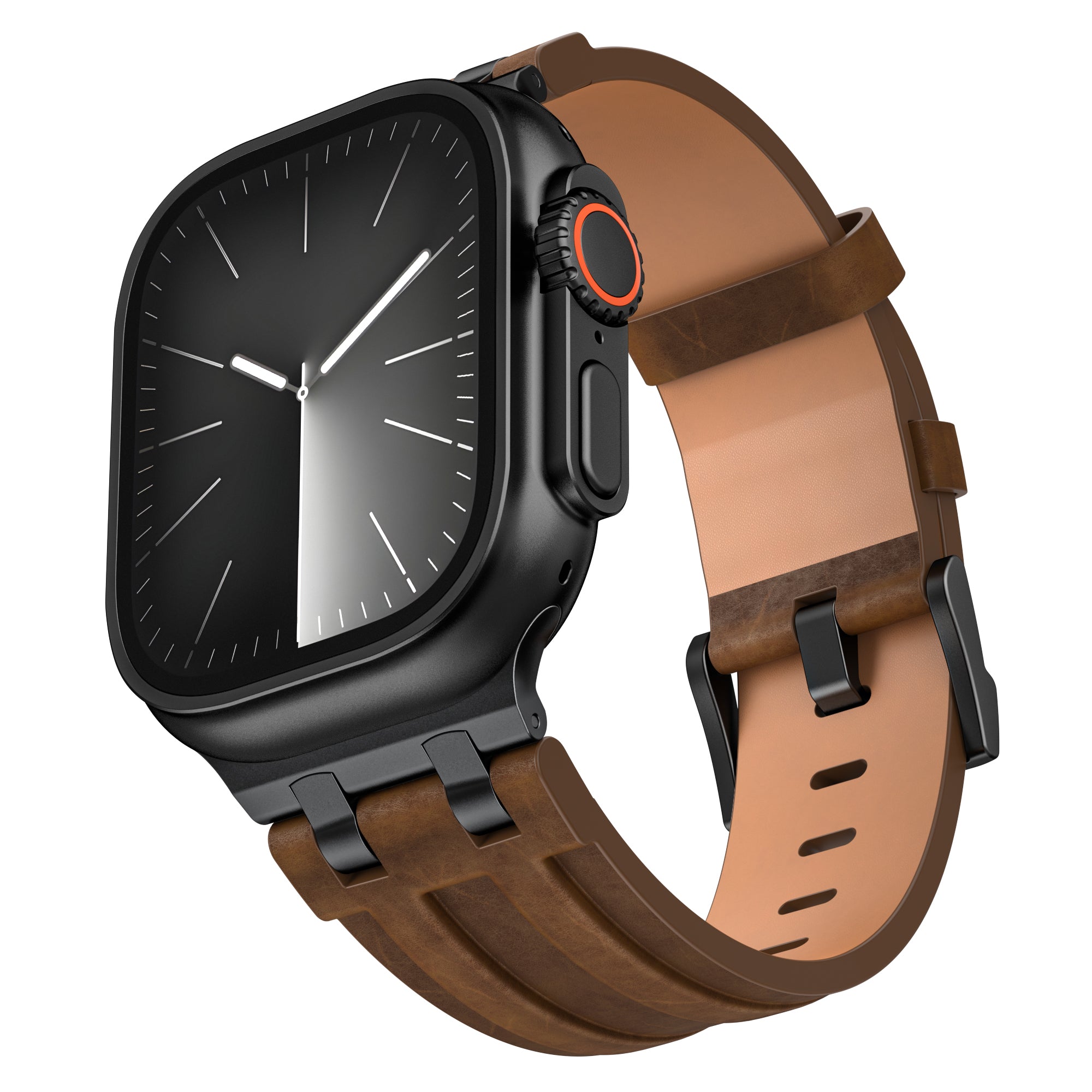 Bracelet cuir solide Apple Watch Ultra (bronze marron)