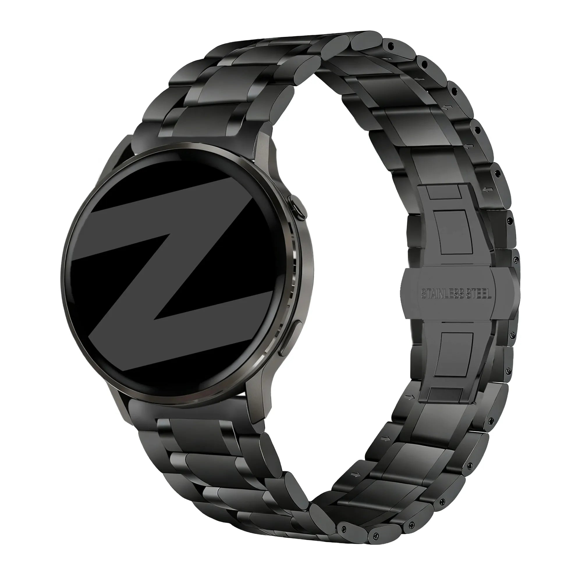 Bandz Bracelet acier 'Deluxe' Garmin Forerunner 265s (noir)