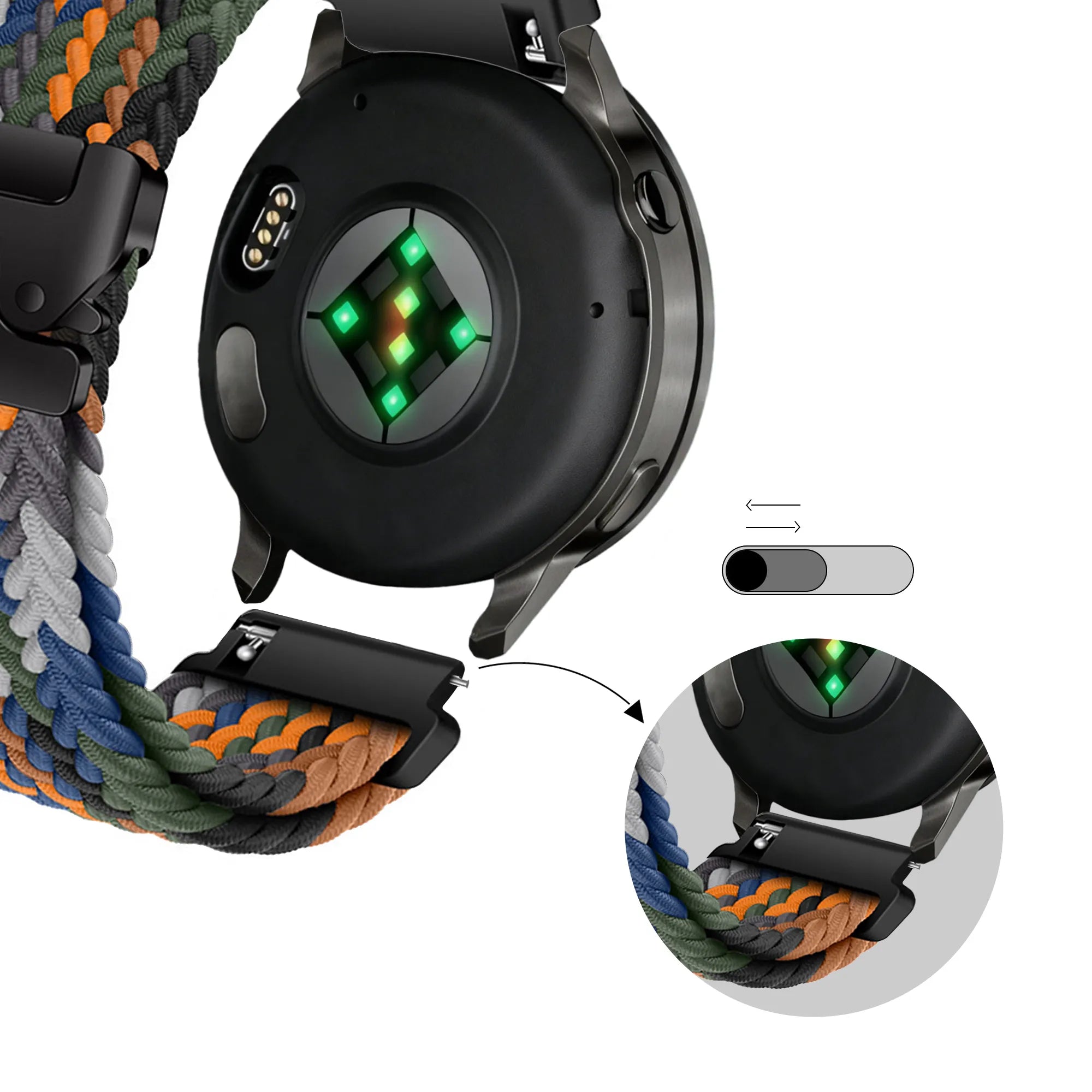 Bandz Bracelet tressé 'Parachute' Garmin D2 Air X10 (multicolore)