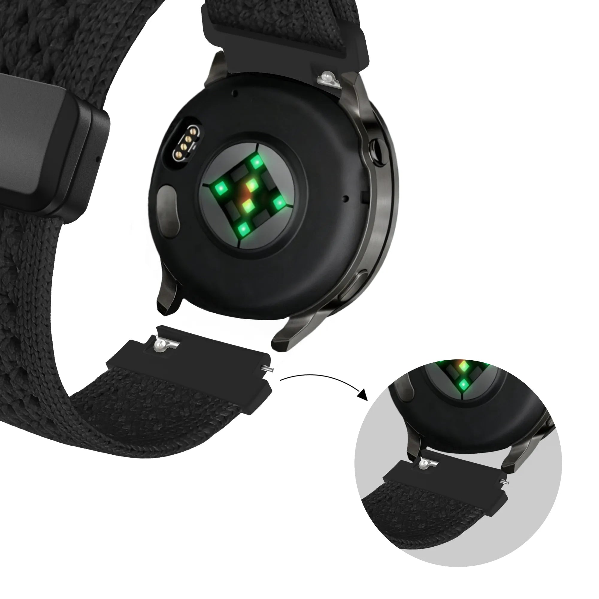 Bandz Coros Apex - 42mm Vintage Nylon Strap (Black)