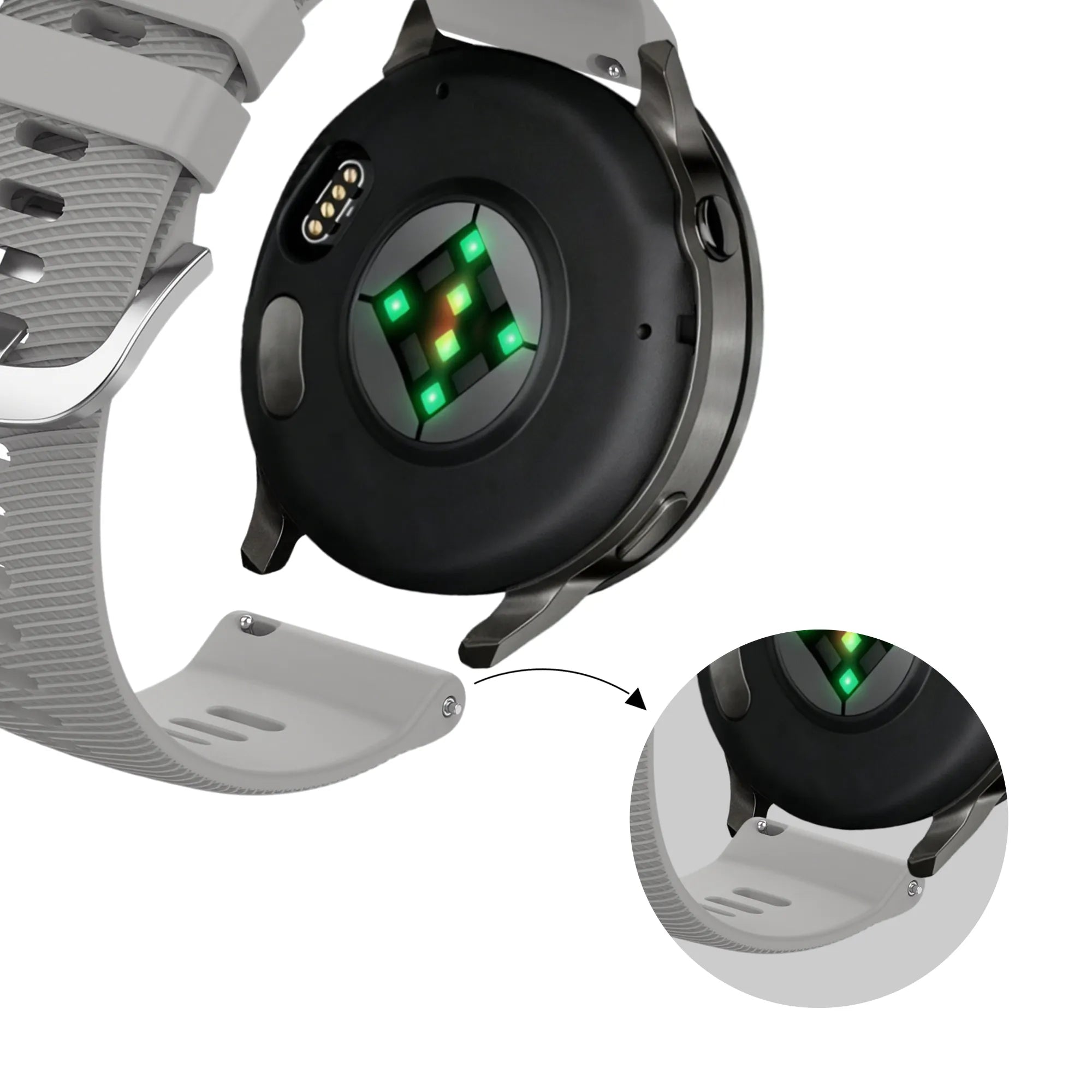 Bandz Bracelet silicone 'Deluxe' Garmin Venu 4 - 41mm (gris)