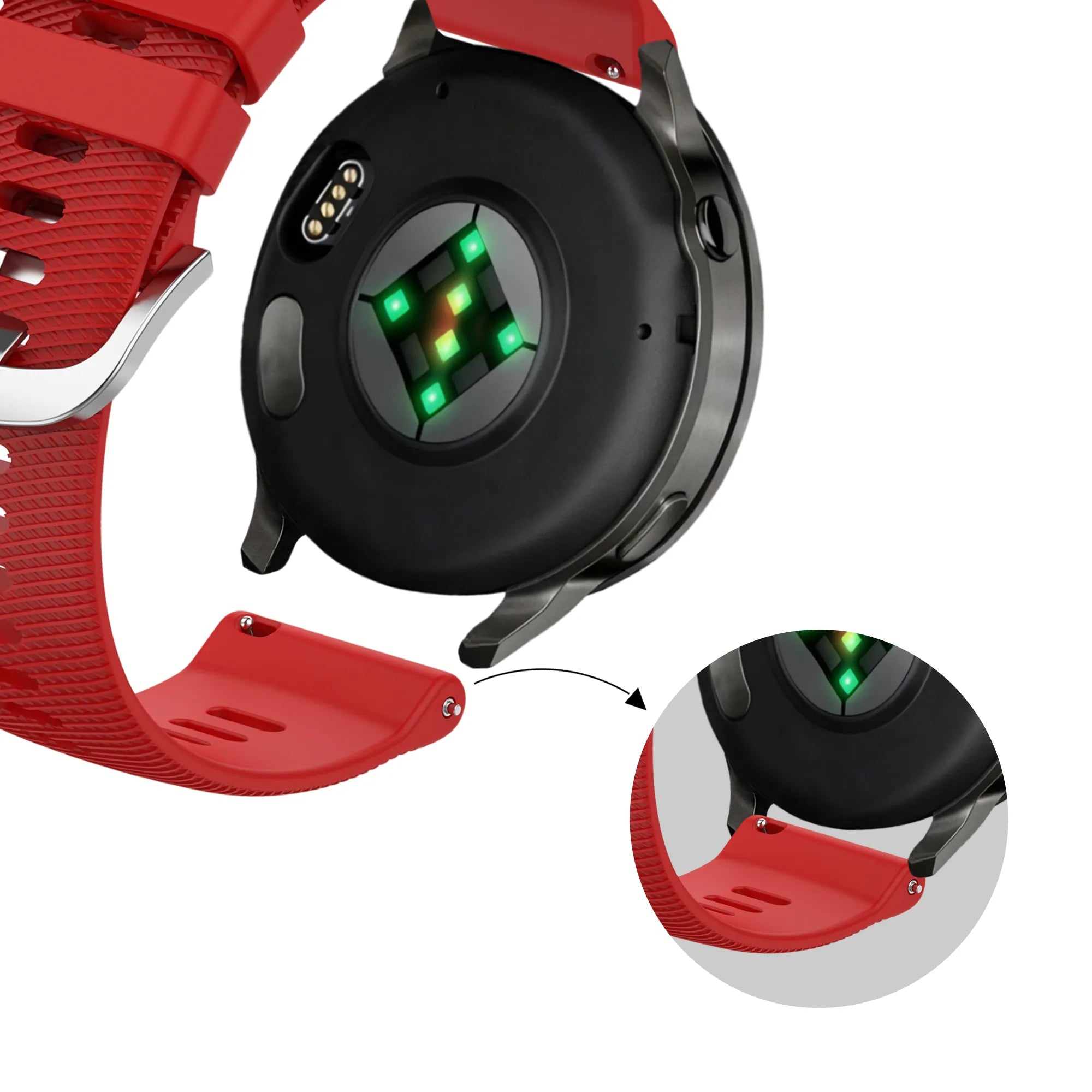Bandz Bracelet silicone 'Deluxe' Garmin Vivoactive 4s (rouge)
