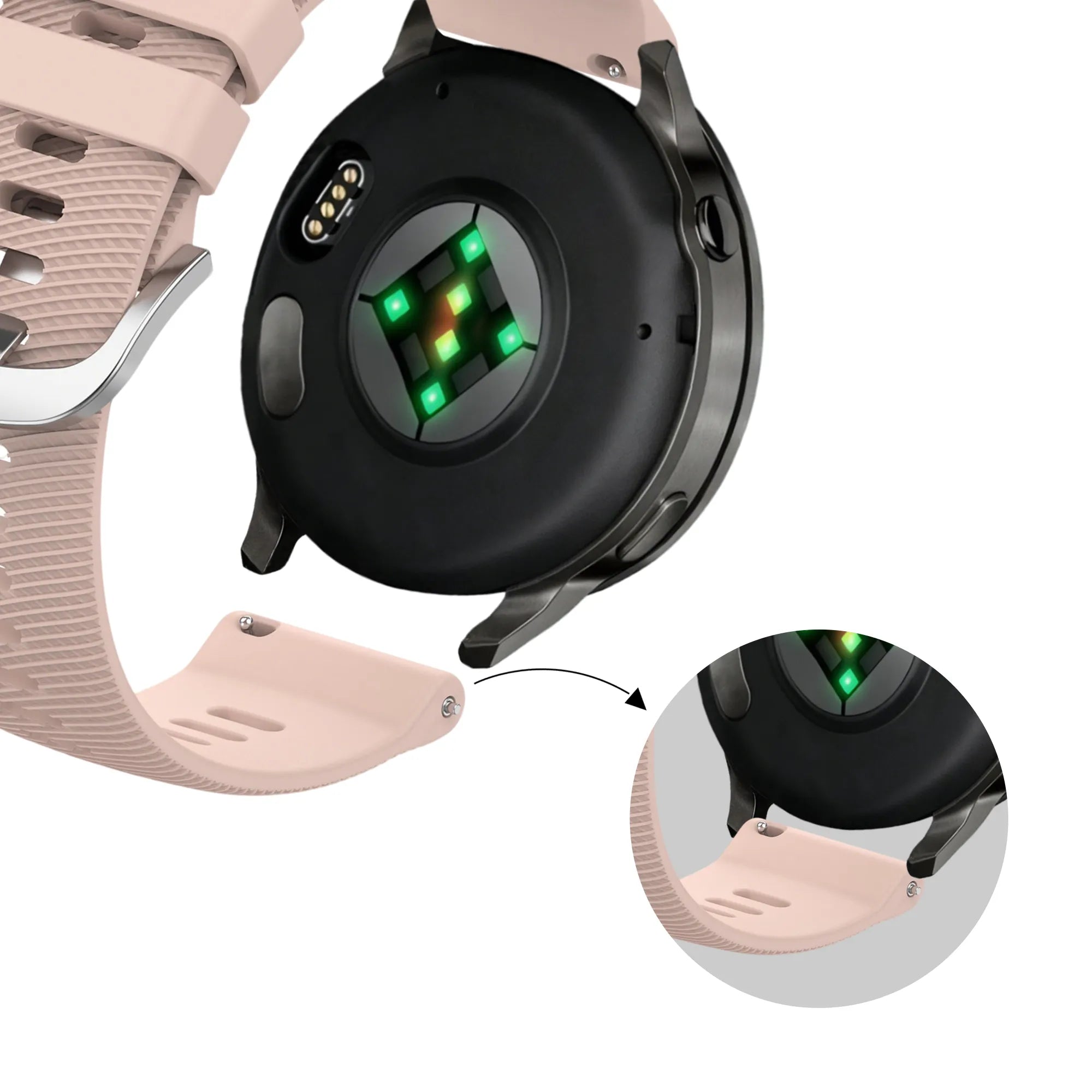 Bandz Bracelet silicone 'Deluxe' Garmin Venu 4 - 41mm (rose clair)
