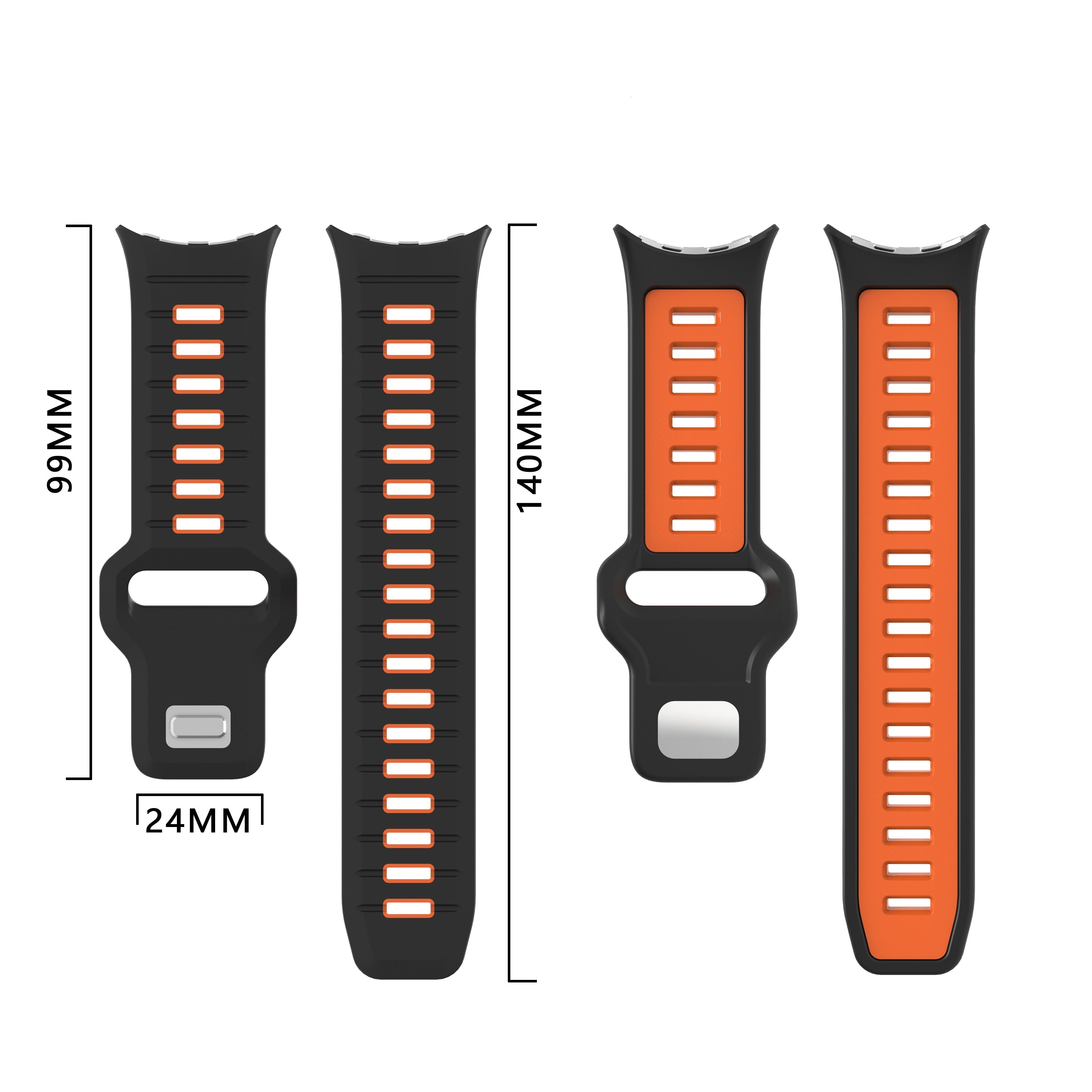Google Pixel Watch 4 - 45mm Sport Duo Strap (Black/Orange)