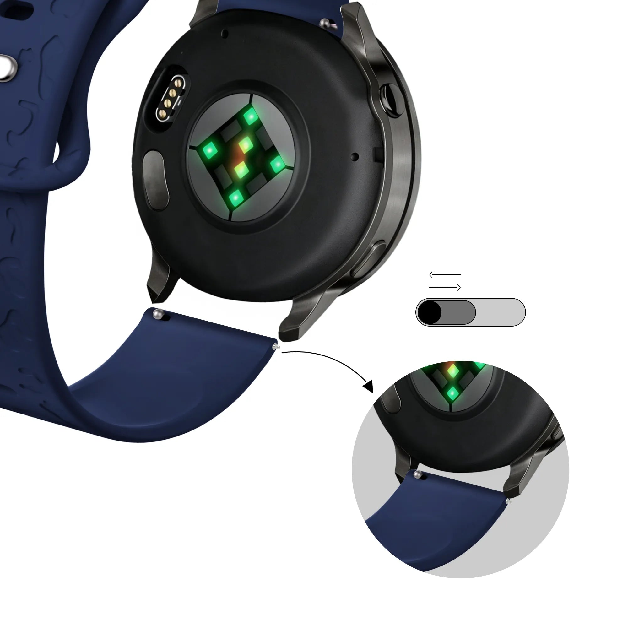 Bandz Bracelet silicone 'Léopard' Garmin Venu 4 - 41mm (bleu foncé)