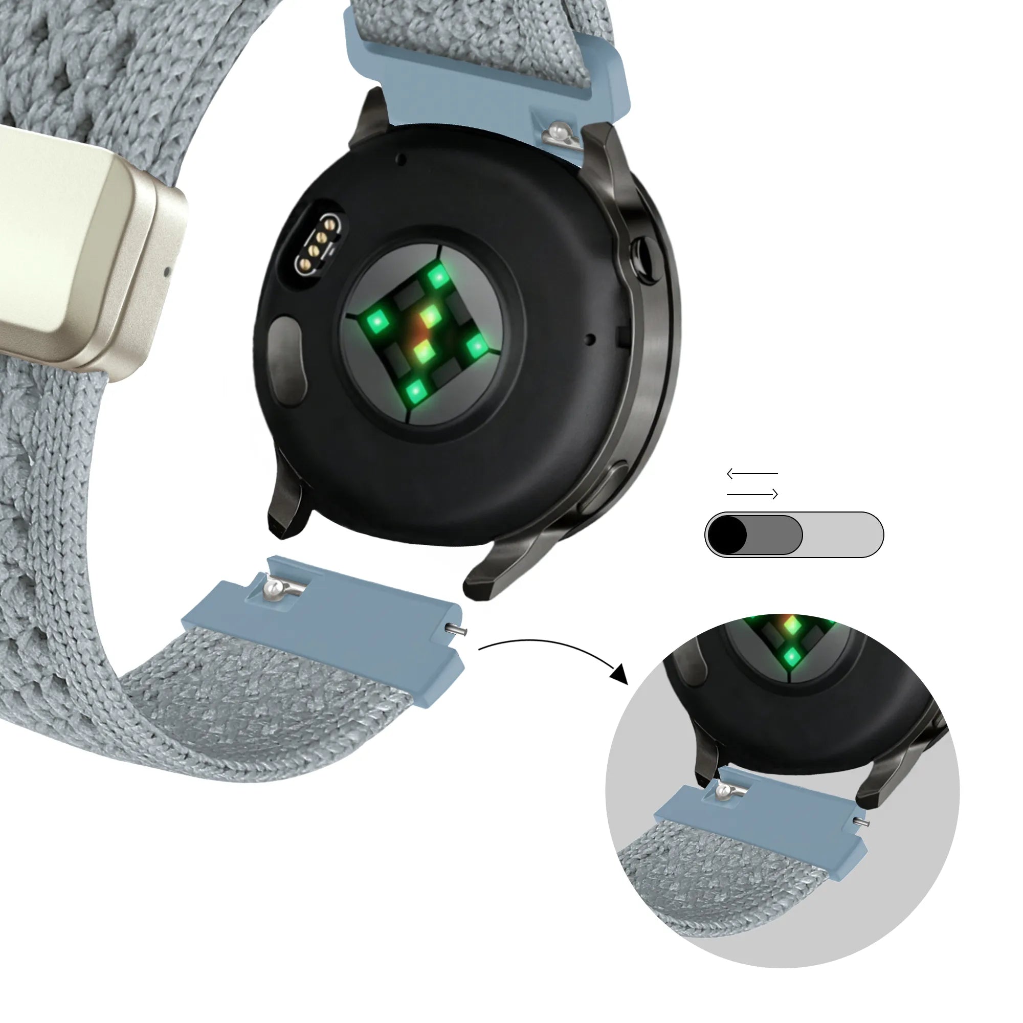 Bandz Bracelet nylon vintage Huawei Watch GT 7 - 41mm (bleu clair)