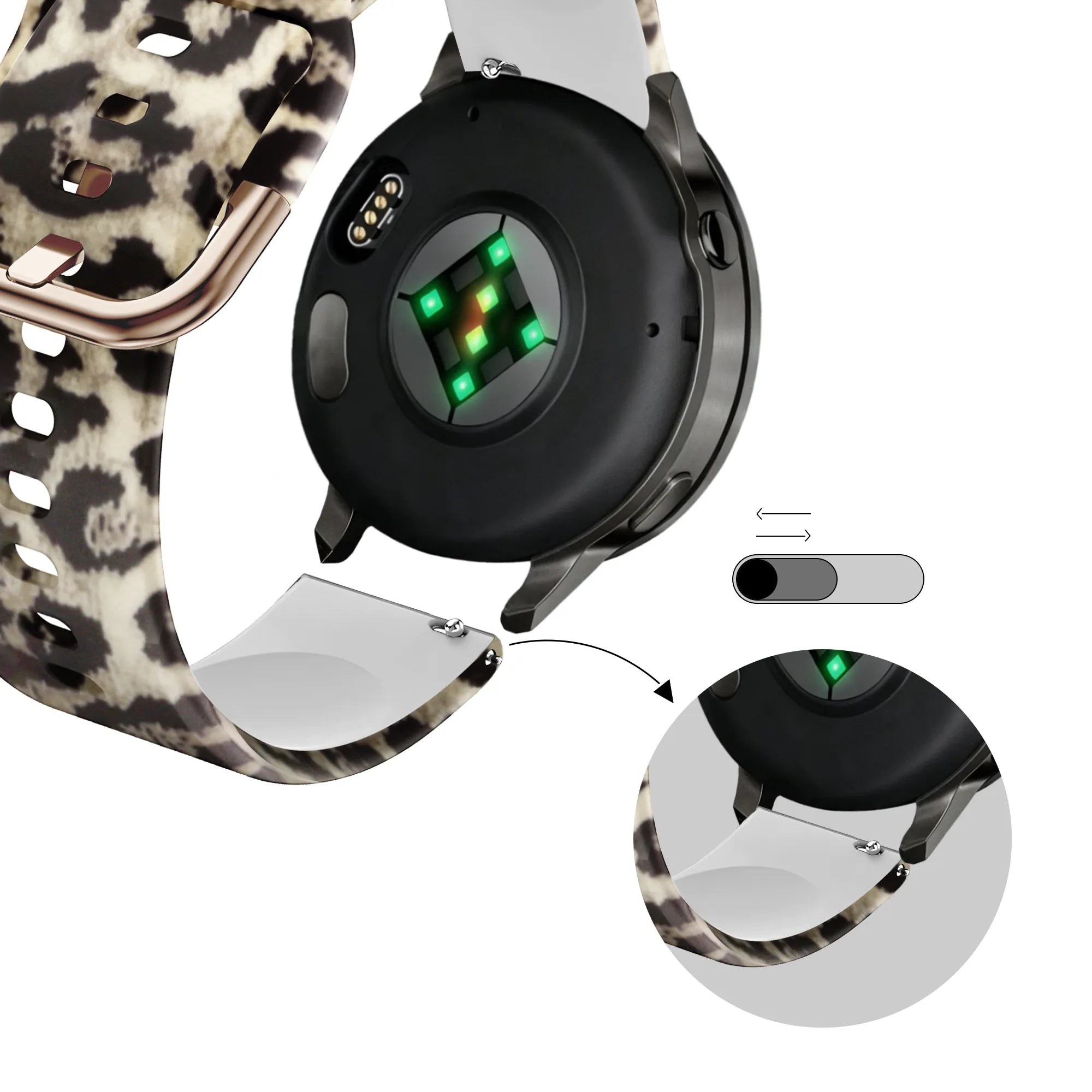 Bandz Bracelet silicone 'Léopard' Garmin Venu SQ