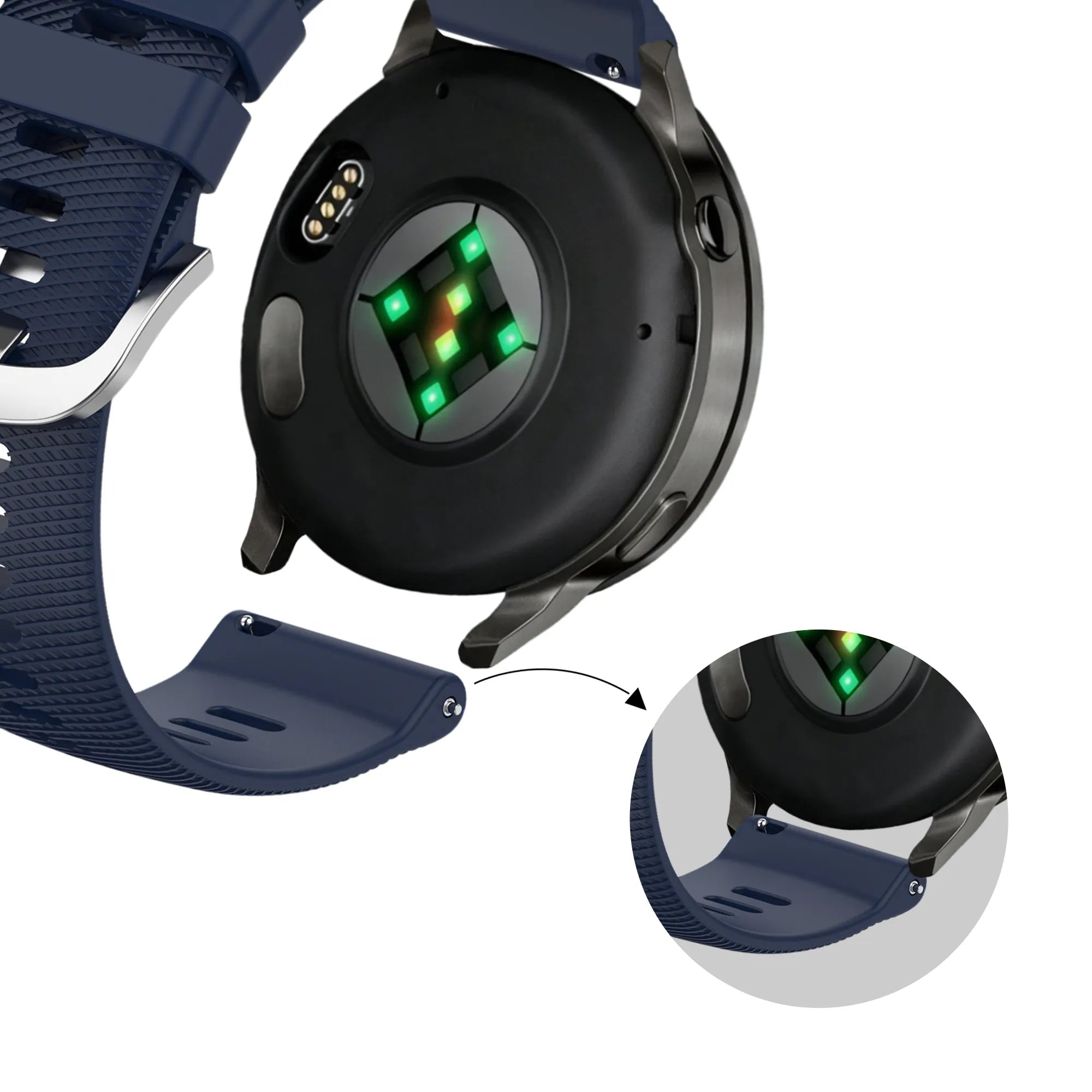 Bandz Bracelet silicone 'Deluxe' Garmin Venu 4 - 41mm (bleu foncé)