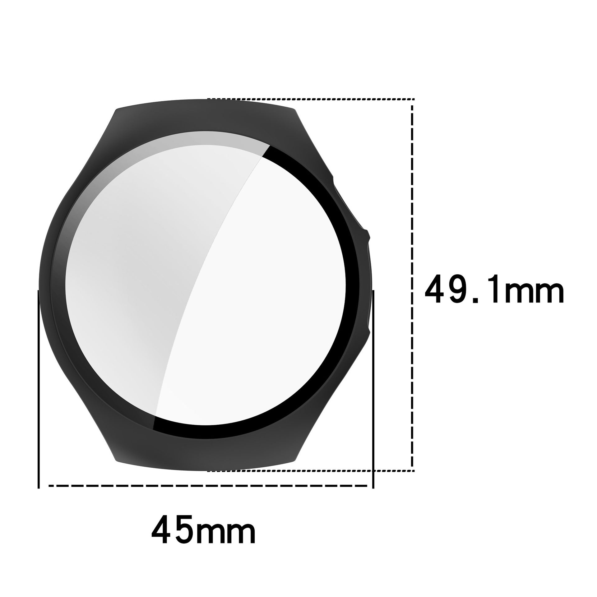 Huawei Watch 5 - 42mm Hard Case with Glass (Black)