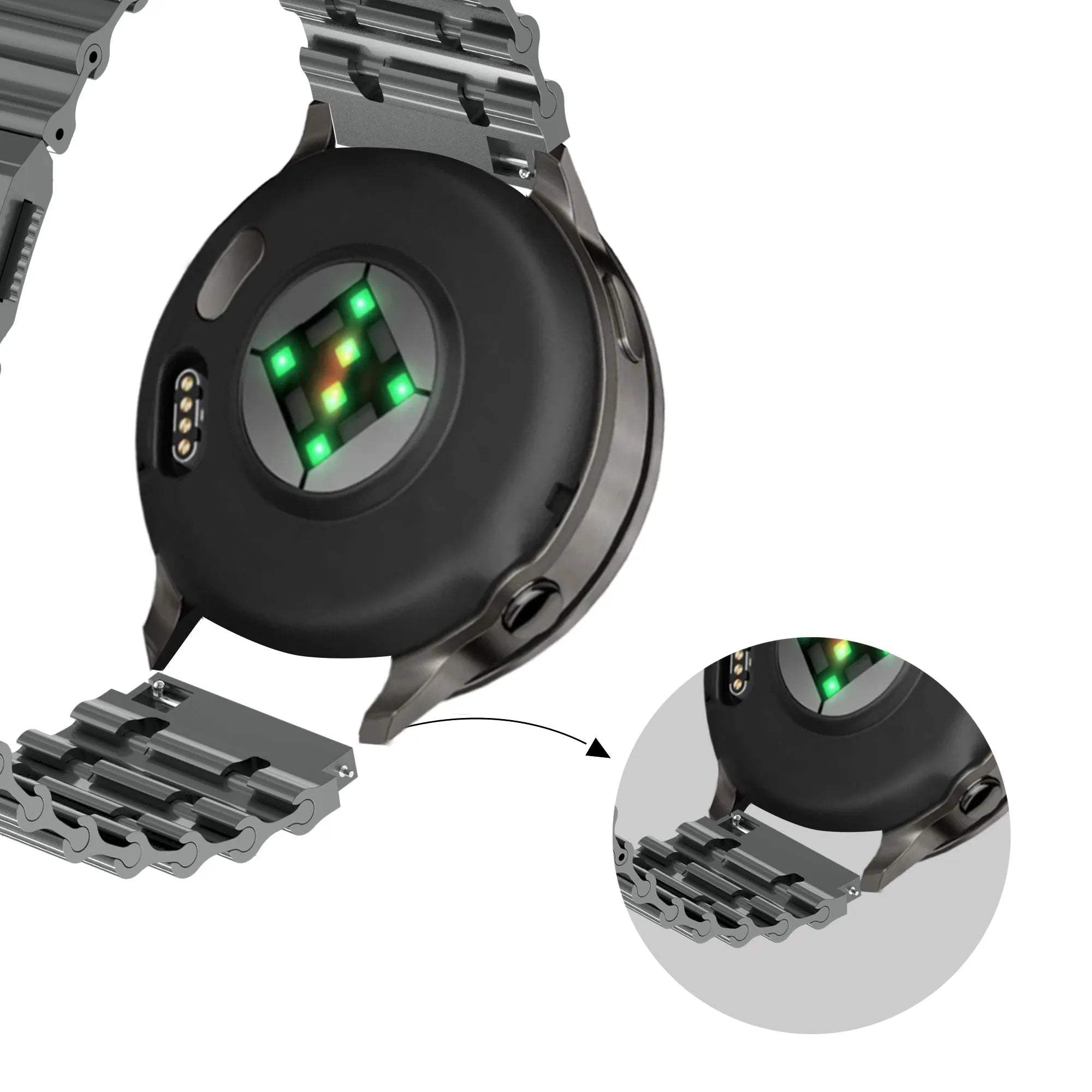 Bandz Bracelet acier 'Ocean' Levowatch DOITX2 (gris titane)