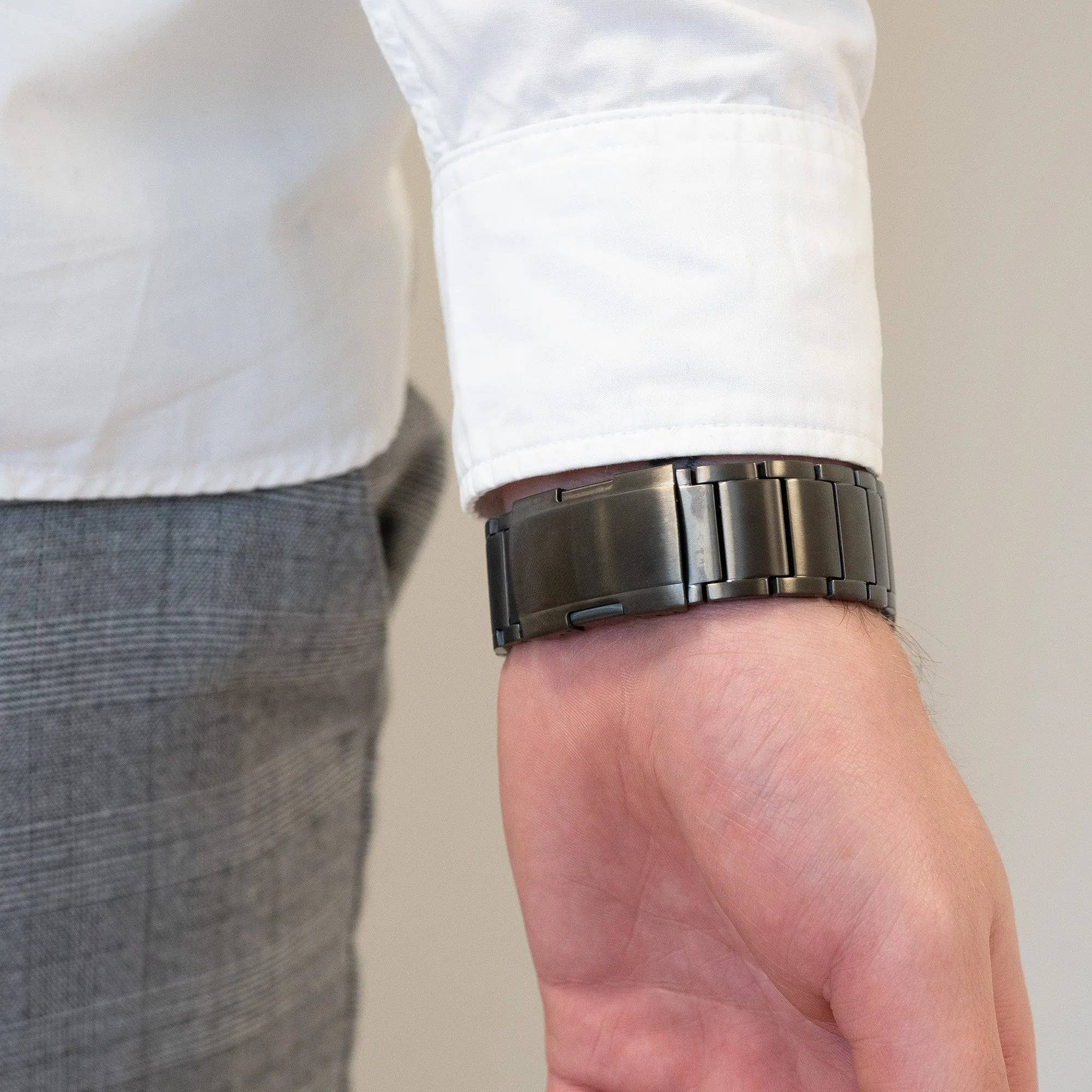 Bandz Bracelet à maillons titane Apple Watch (graphite)