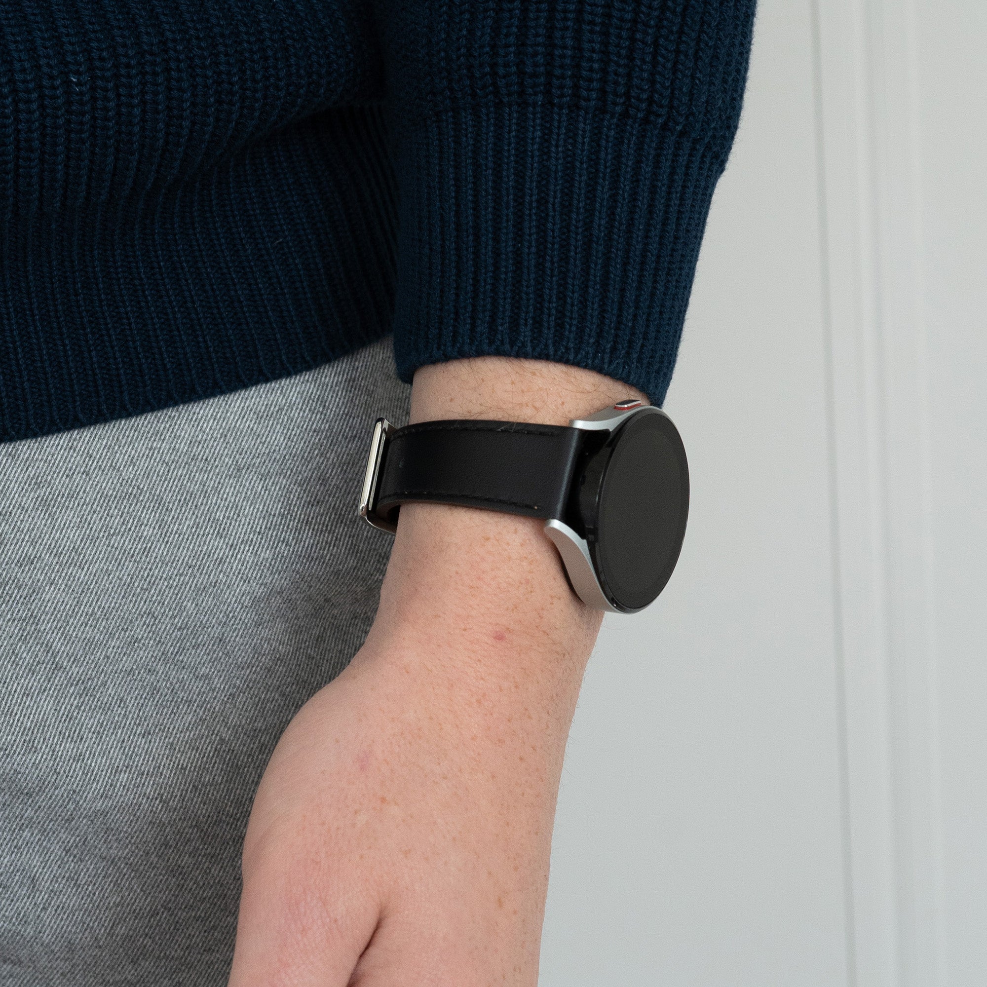 Bandz Amazfit Balance 2 Leather Strap 'Deluxe' (Black)