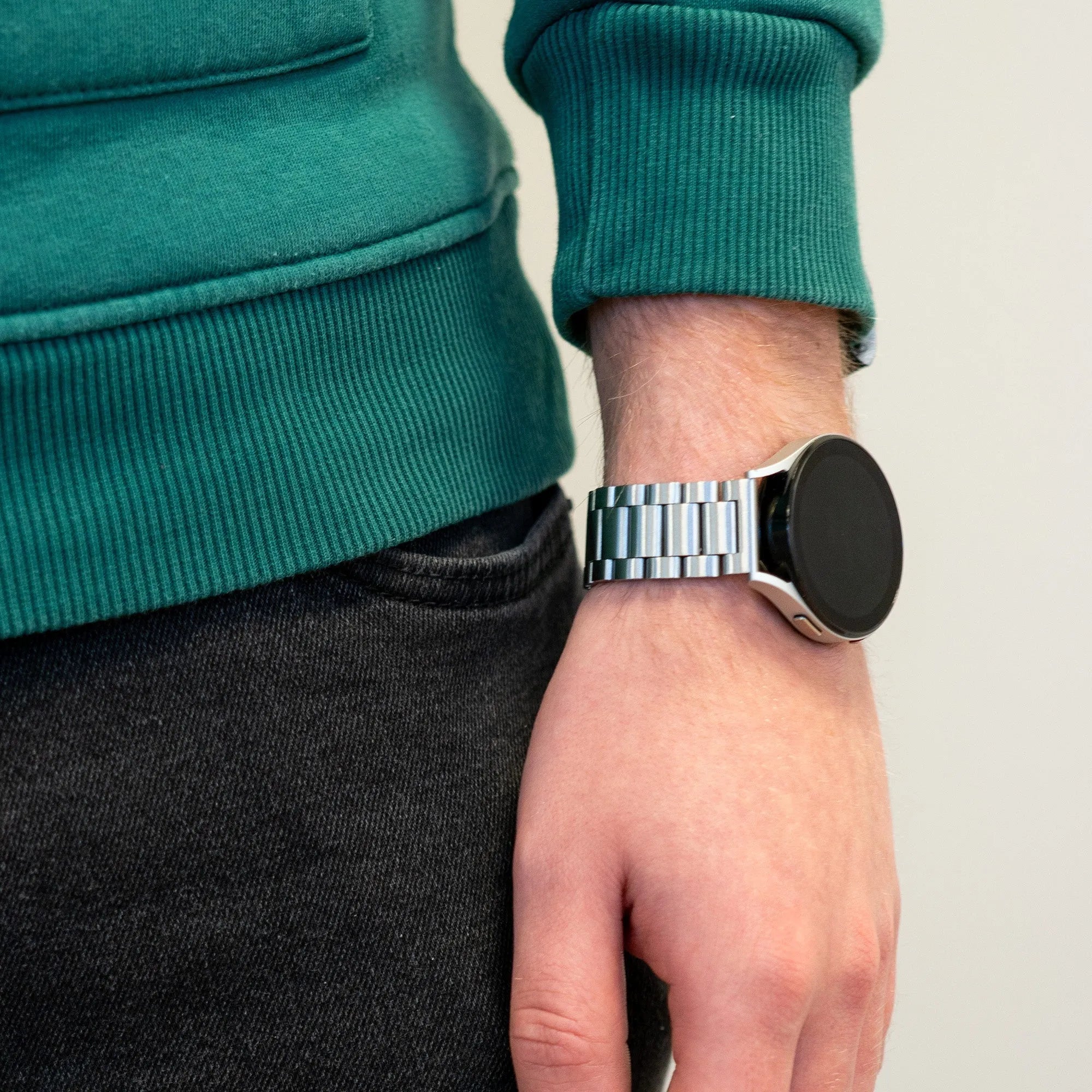 Bandz Bracelet acier 'Classic' Levowatch Edgy (argent)